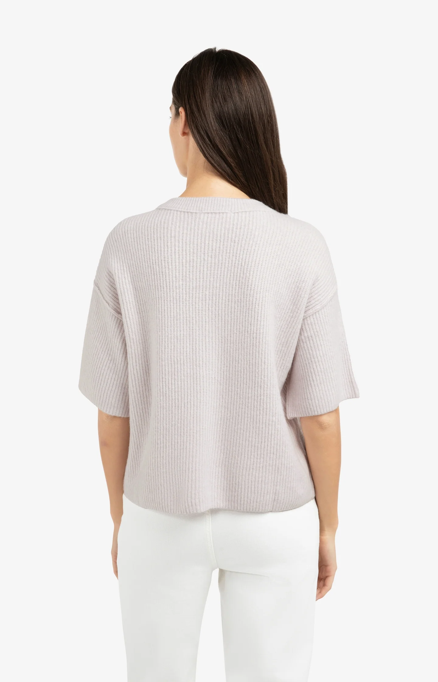 Knitted cardigan with wide short sleeves and buttons - Image 4