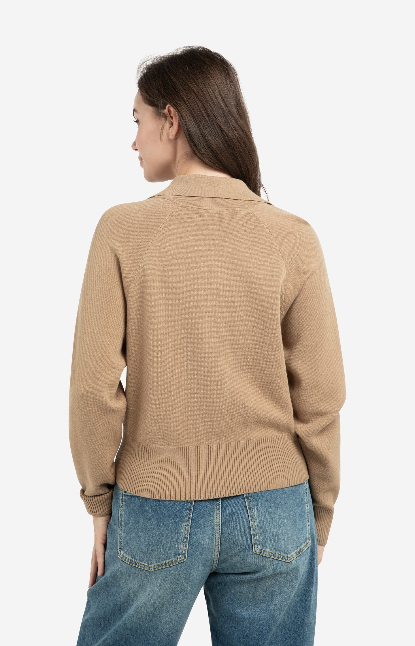 Knitted cardigan with zipper and collar - Image 4