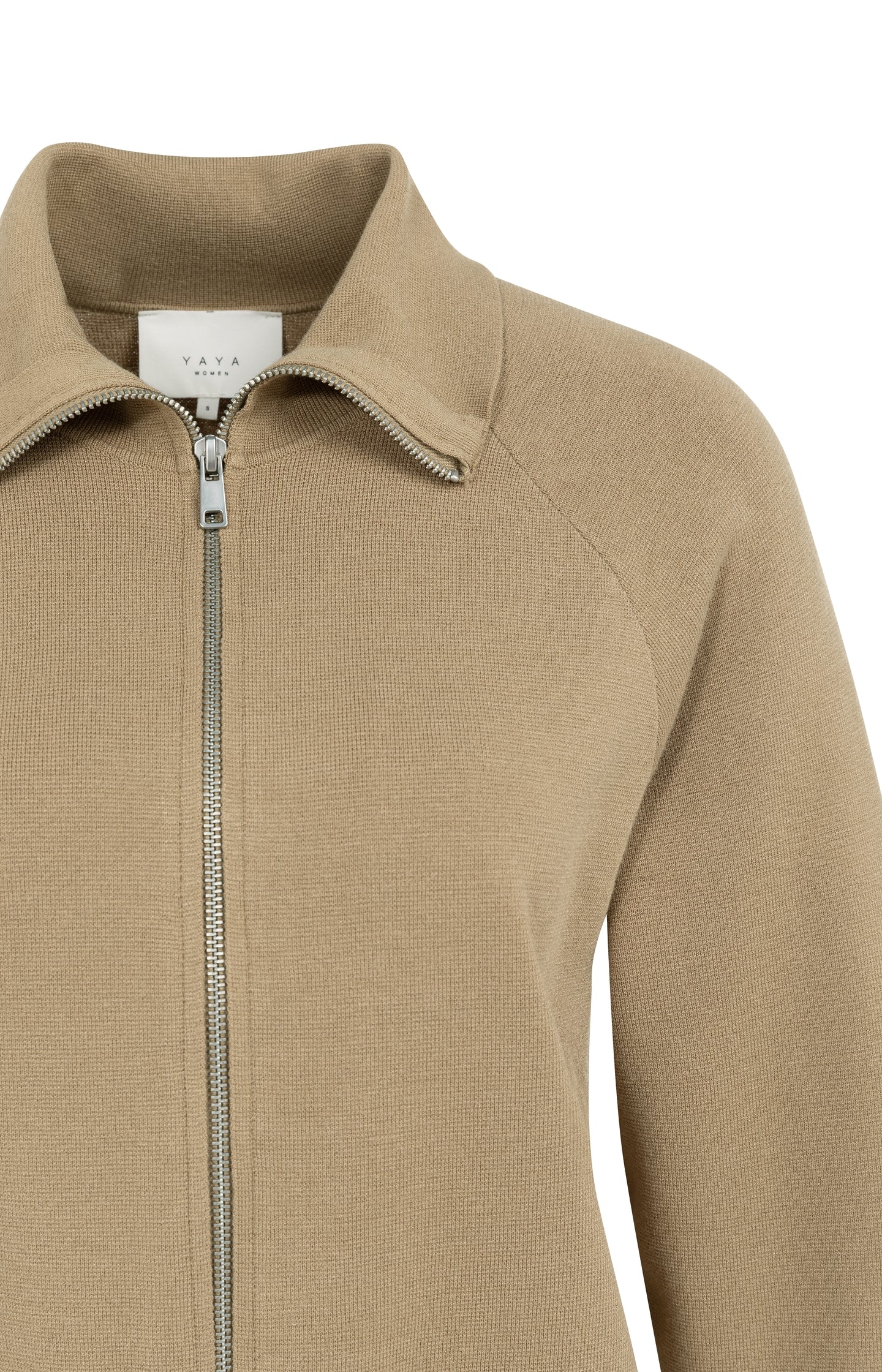 Knitted cardigan with zipper and collar - Image 7
