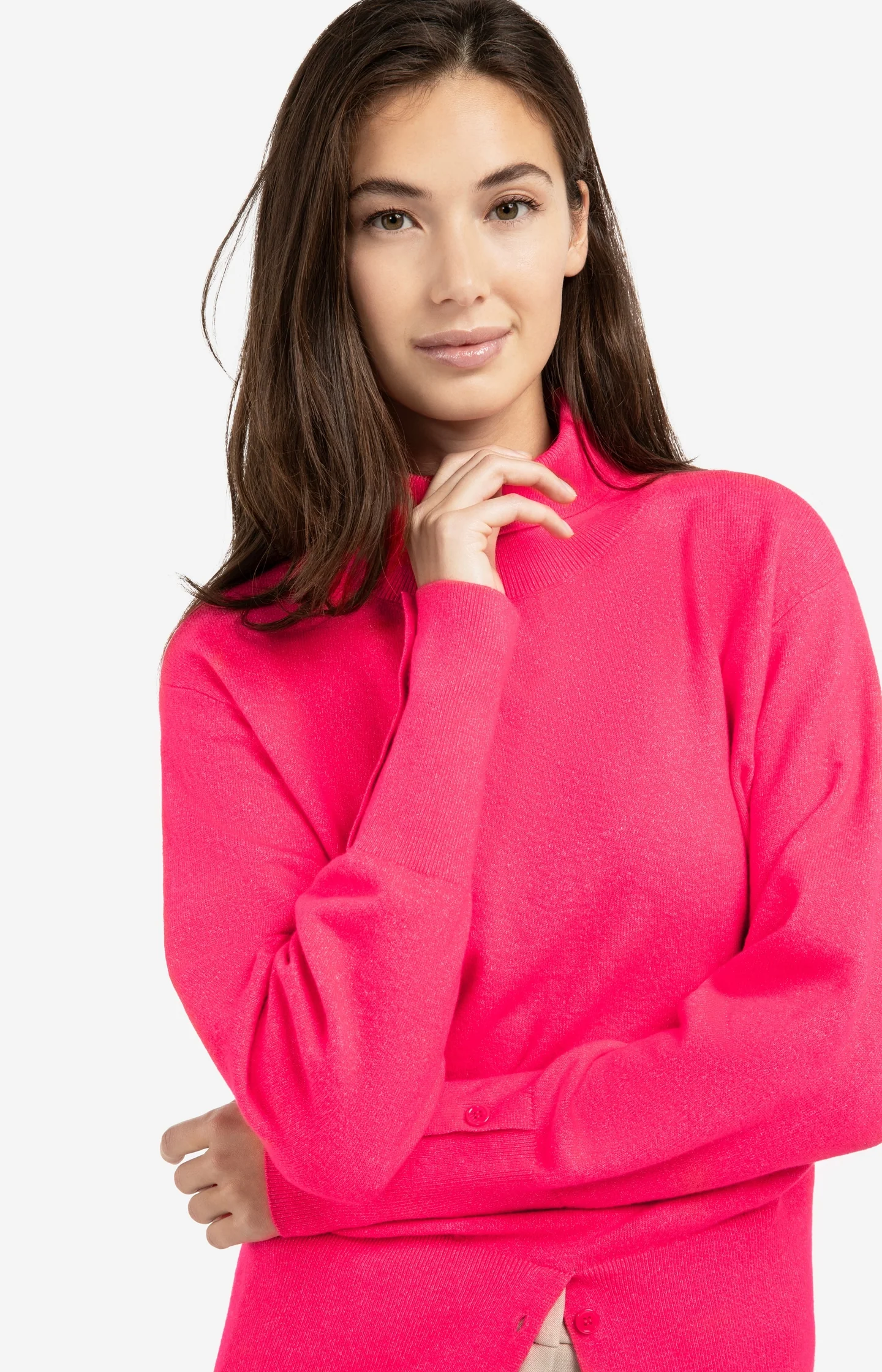 Knitted high neck sweater with button details - Image 5