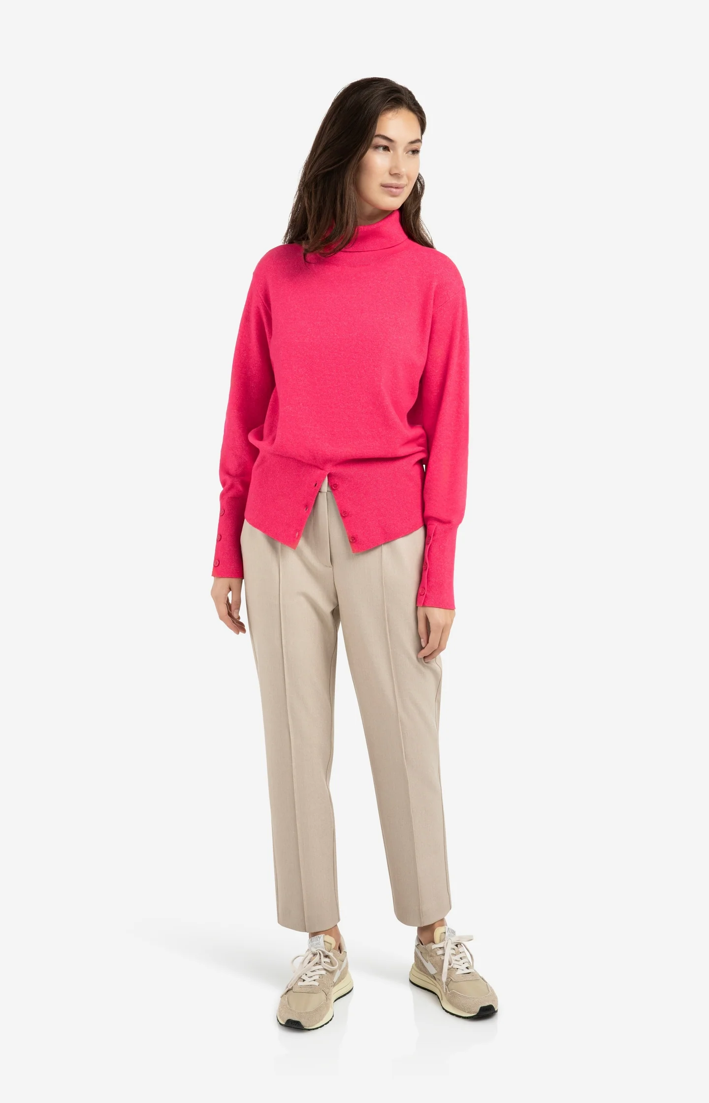 Knitted high neck sweater with button details - Image 6
