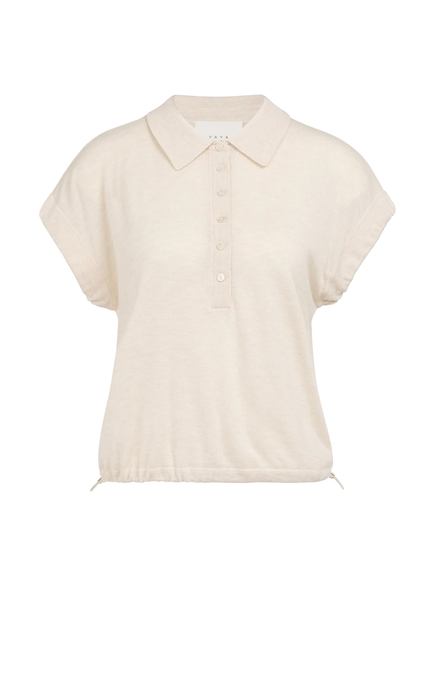 Knitted polo with drawstring hem - Image 2