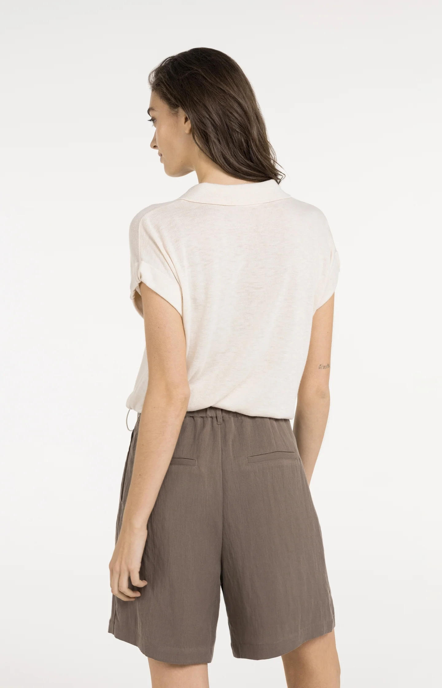 Knitted polo with drawstring hem - Image 6