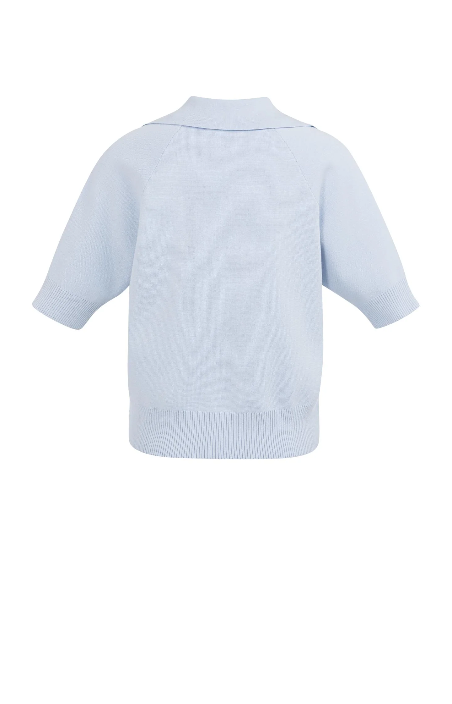 Knitted sweater with collar and short sleeves - Image 6