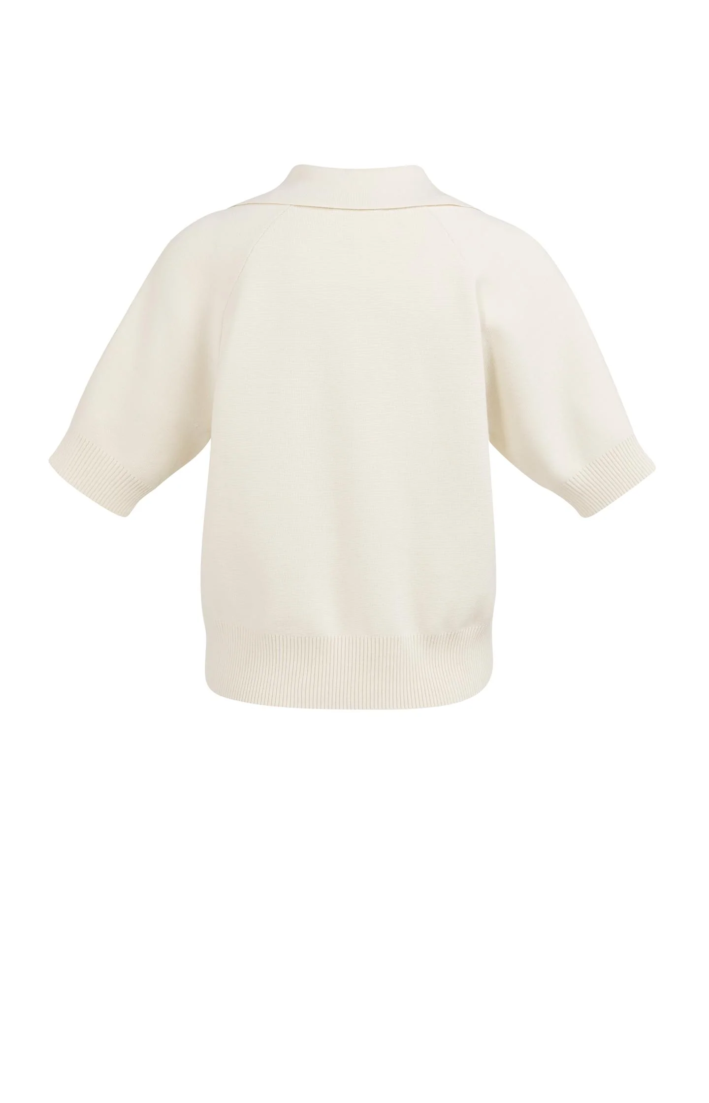 Knitted sweater with collar and short sleeves - Image 6