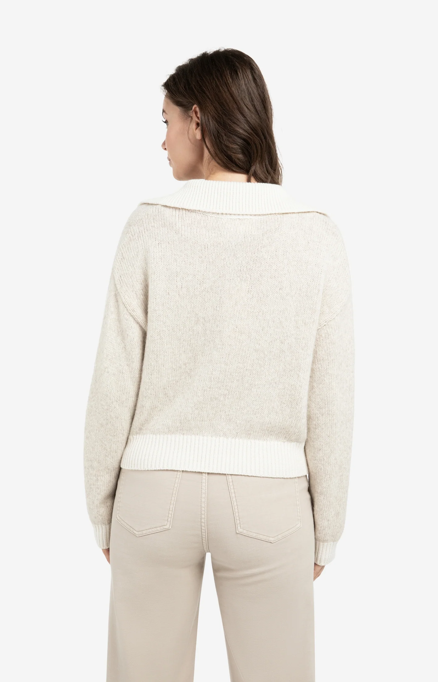 Knitted sweater with contrast collar and trims - Image 4