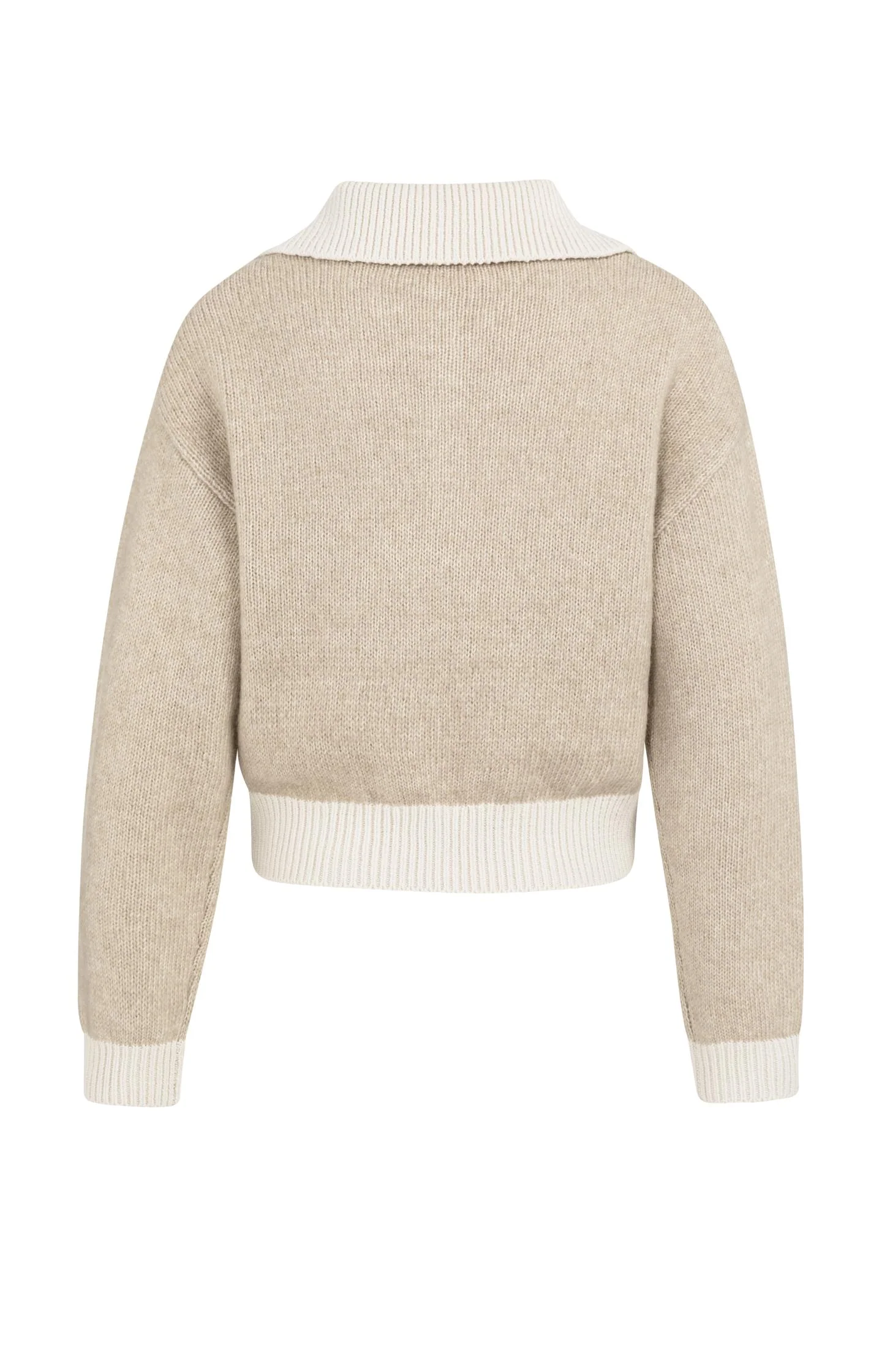 Knitted sweater with contrast collar and trims - Image 7