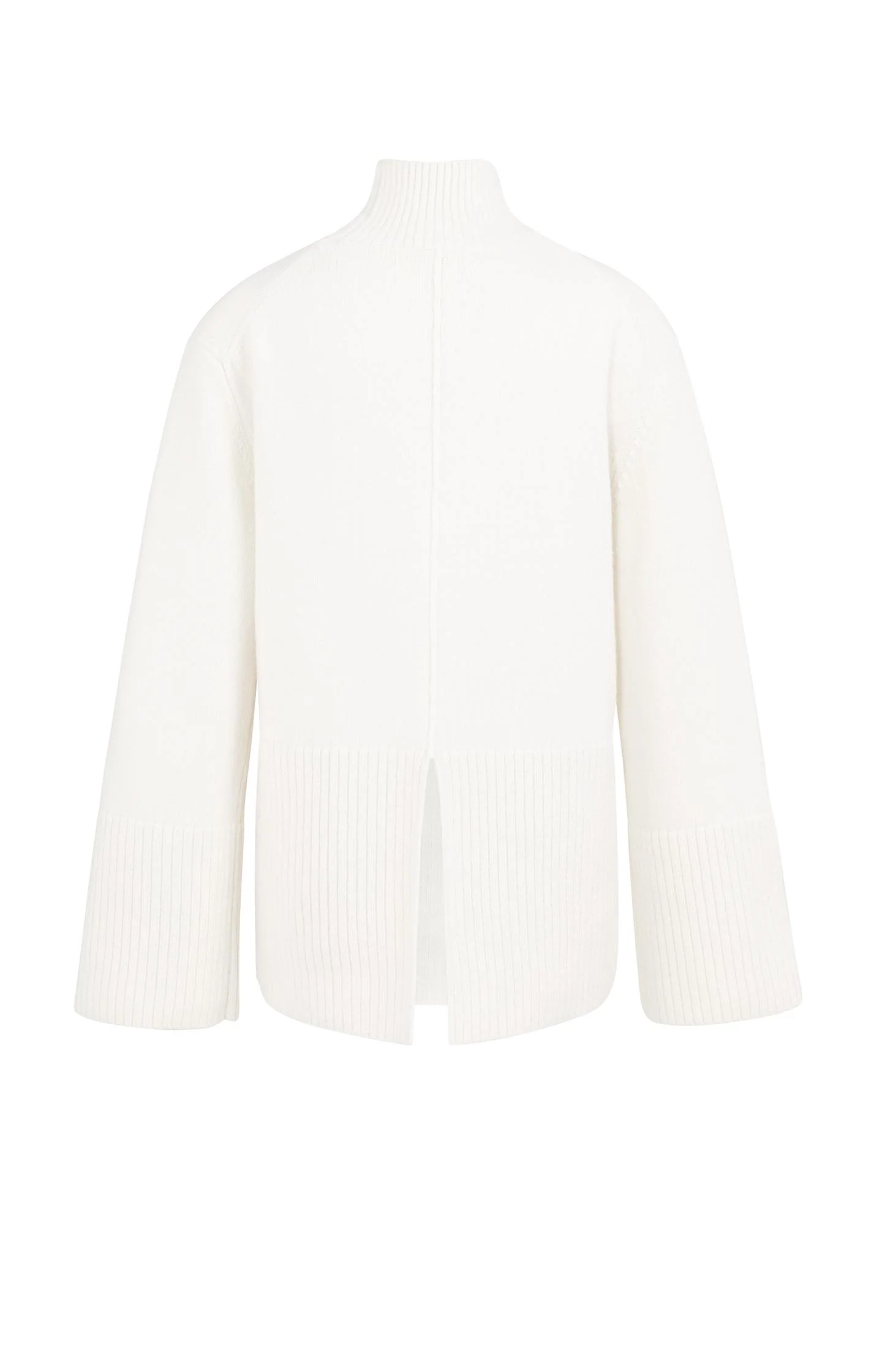 Knitted sweater with high neck and wide rib trims - Image 7