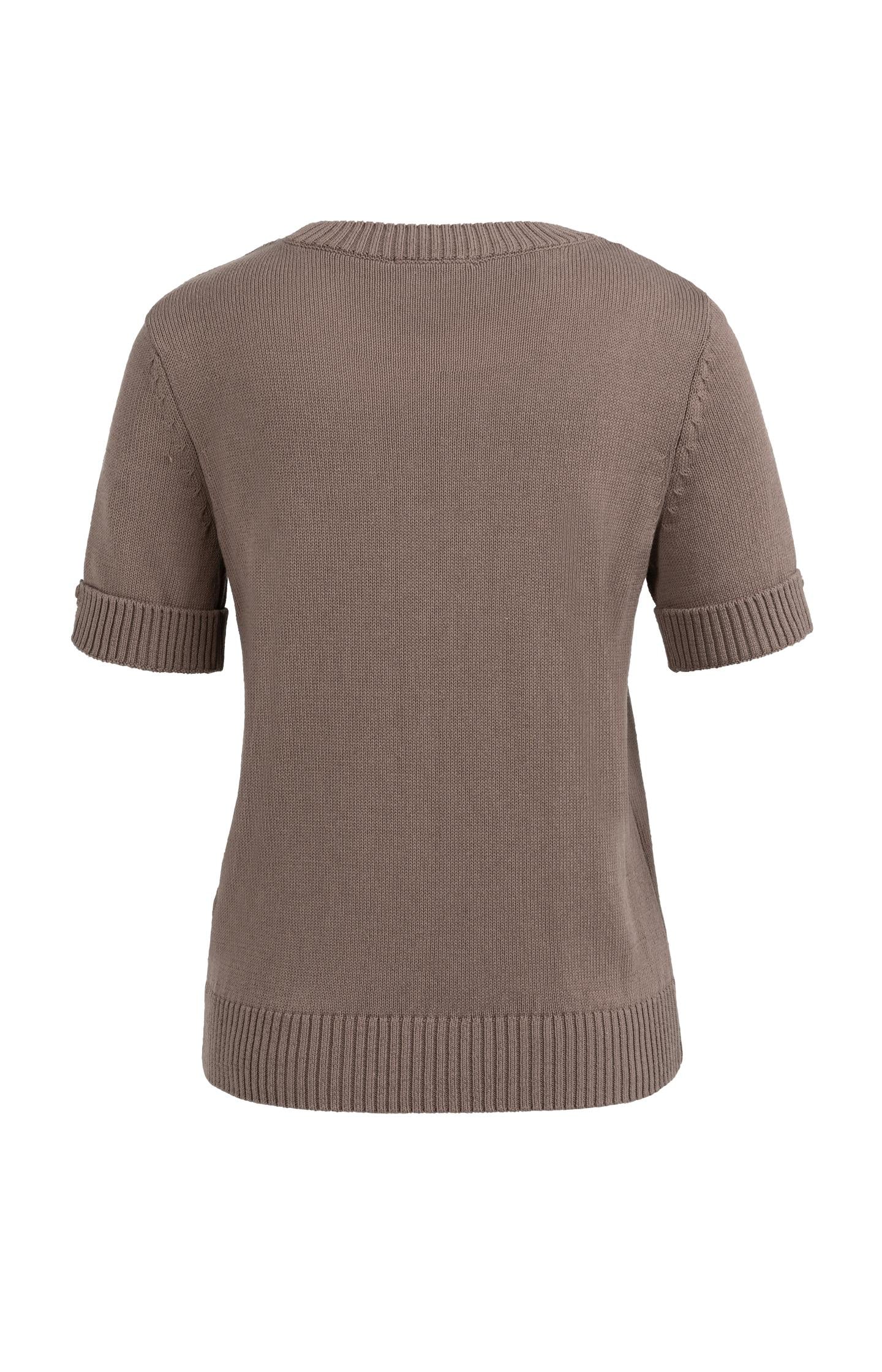 Knitted sweater with rolled-up short sleeves - Image 6