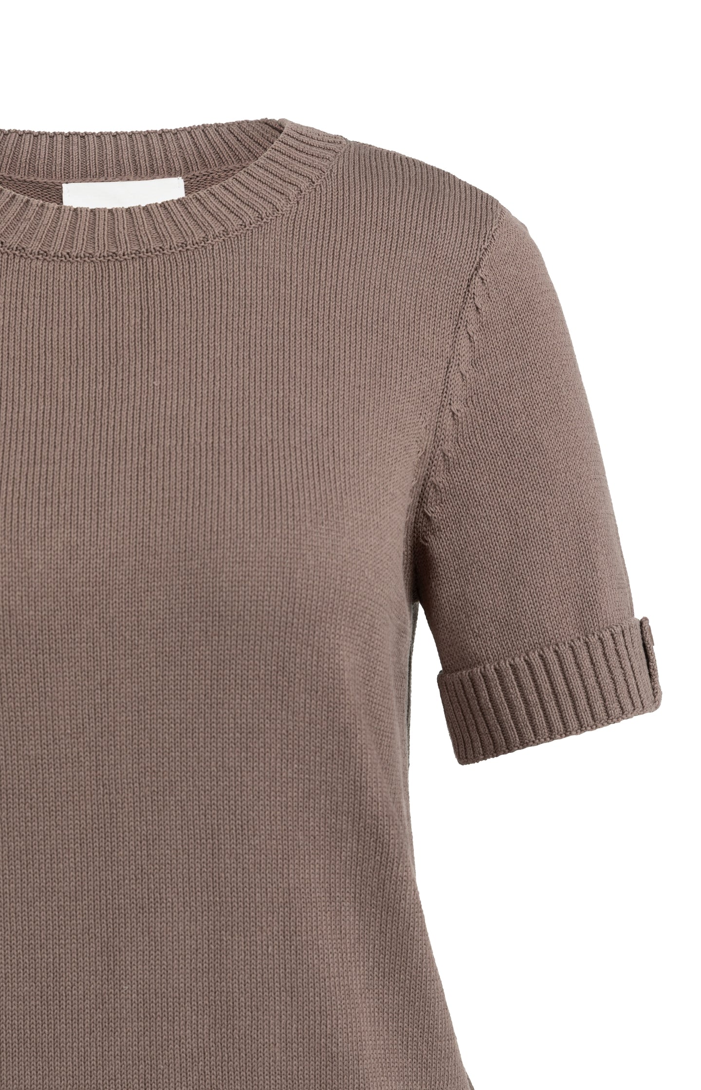 Knitted sweater with rolled-up short sleeves - Image 7