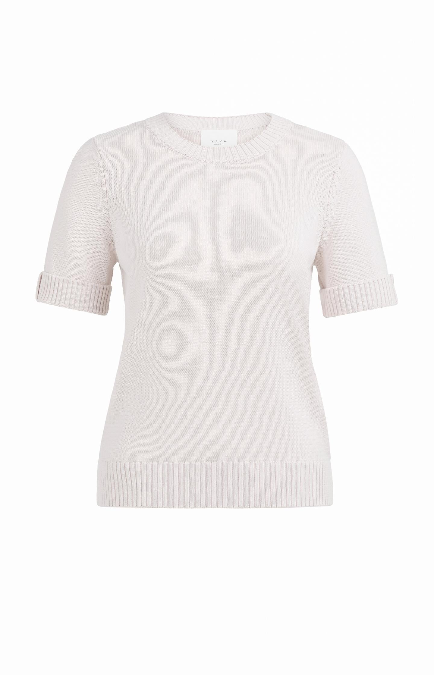 Knitted sweater with rolled-up short sleeves - Image 7