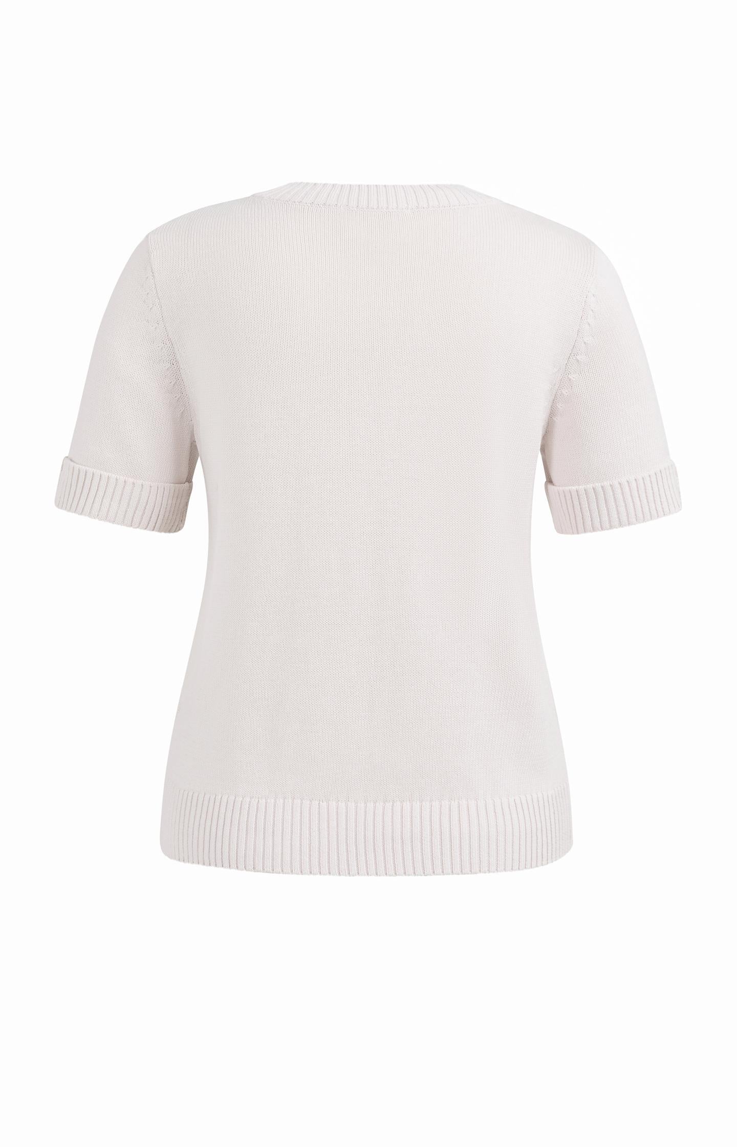 Knitted sweater with rolled-up short sleeves - Image 8