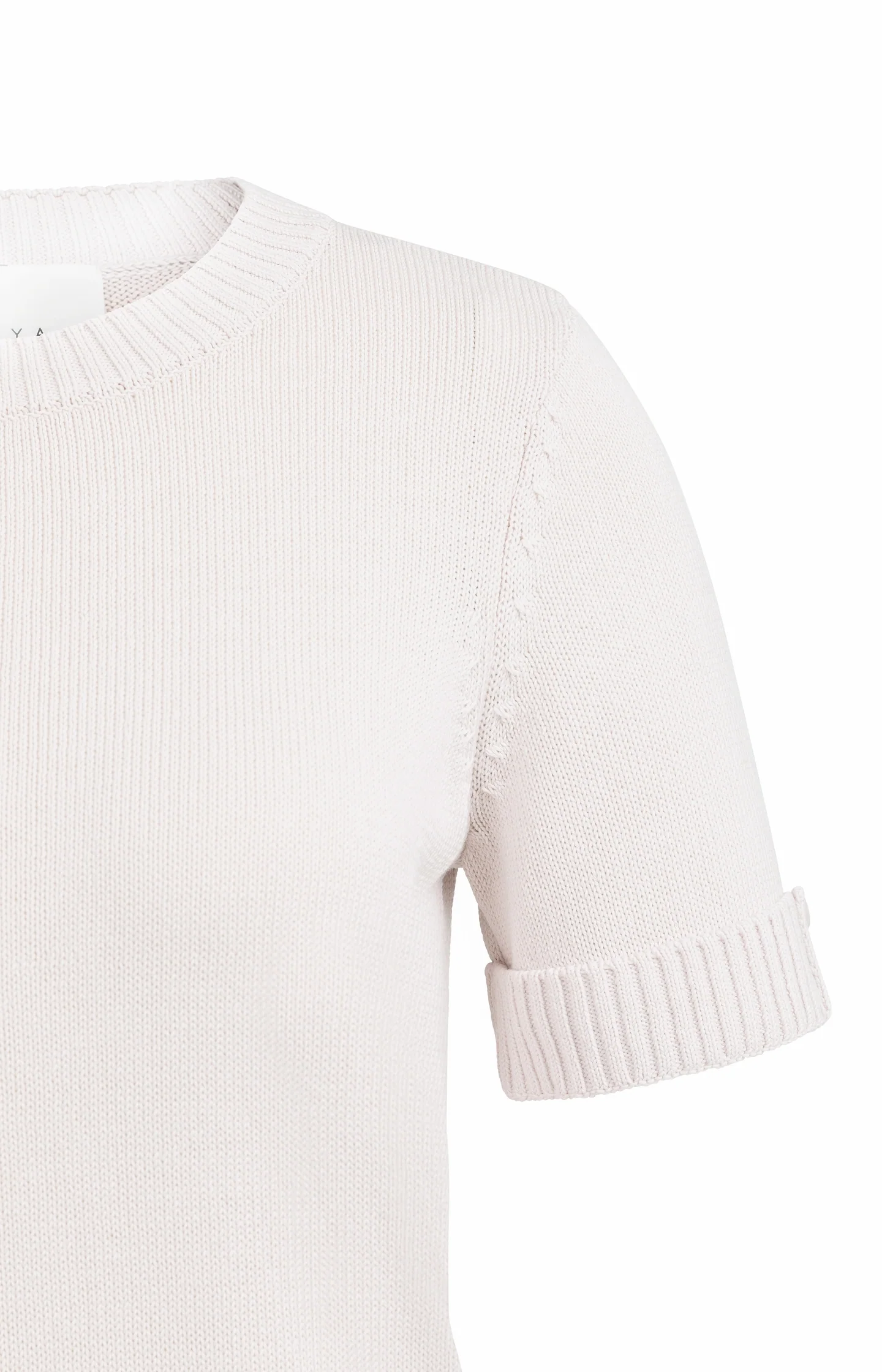 Knitted sweater with rolled-up short sleeves - Image 9