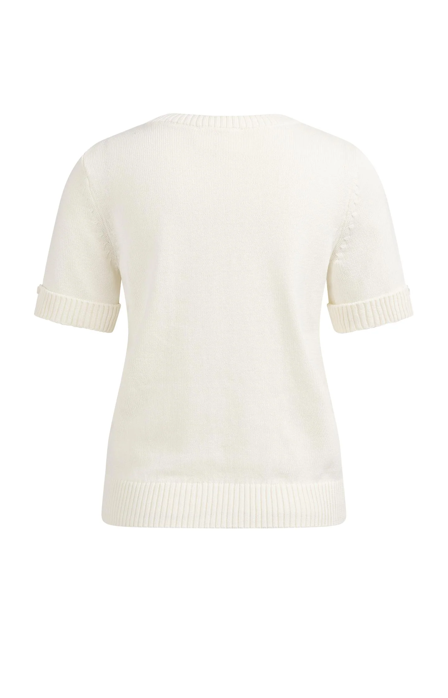 Knitted sweater with rolled-up short sleeves - Image 6