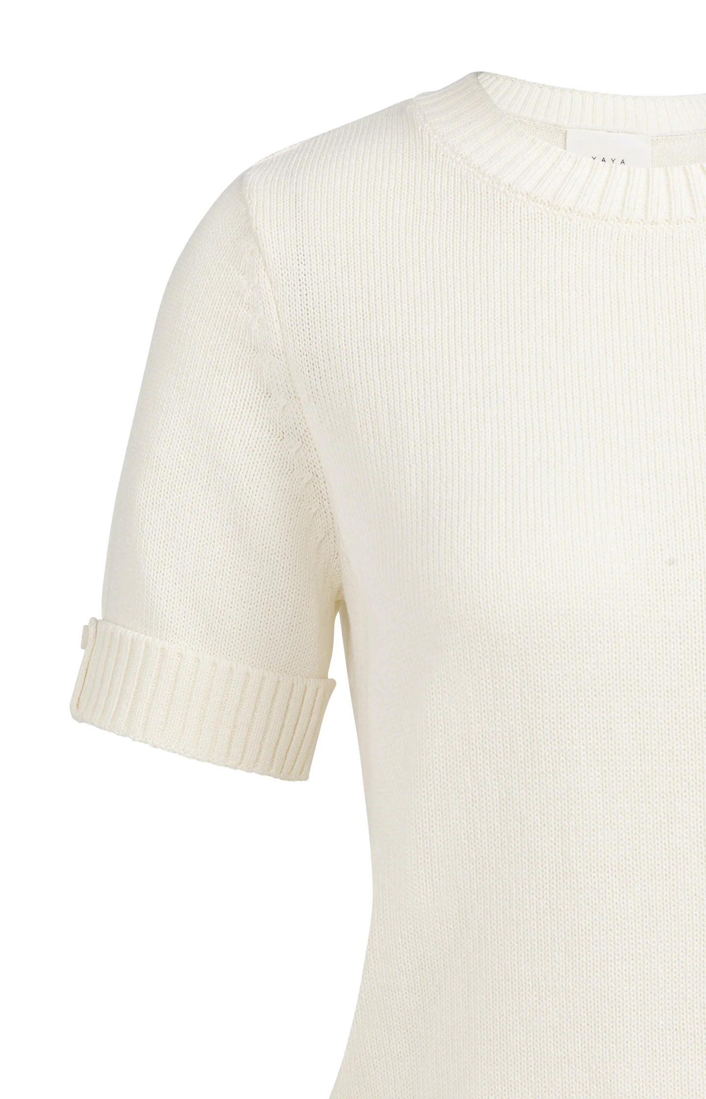 Knitted sweater with rolled-up short sleeves - Image 7
