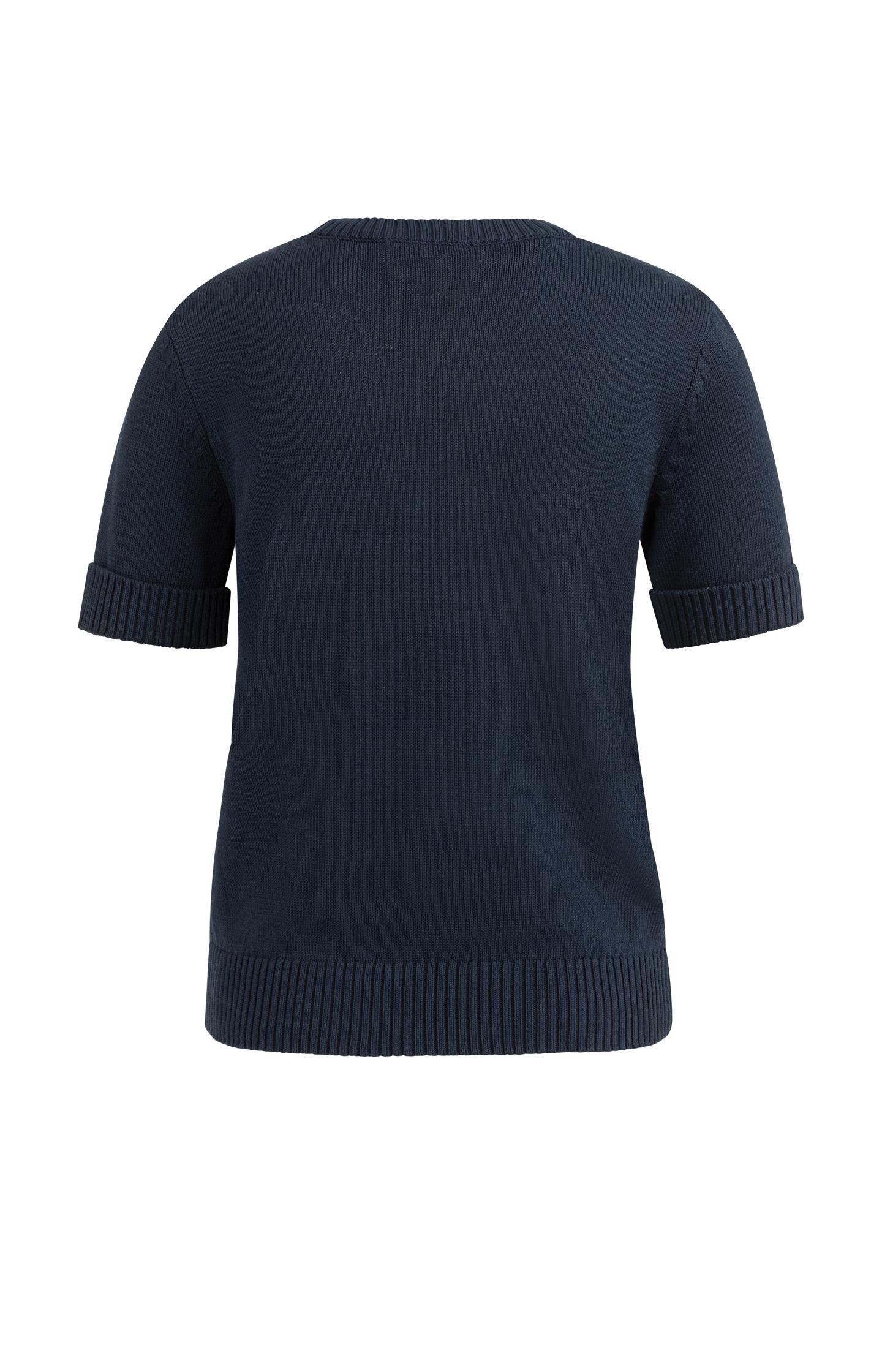 Knitted sweater with rolled-up short sleeves - Image 5
