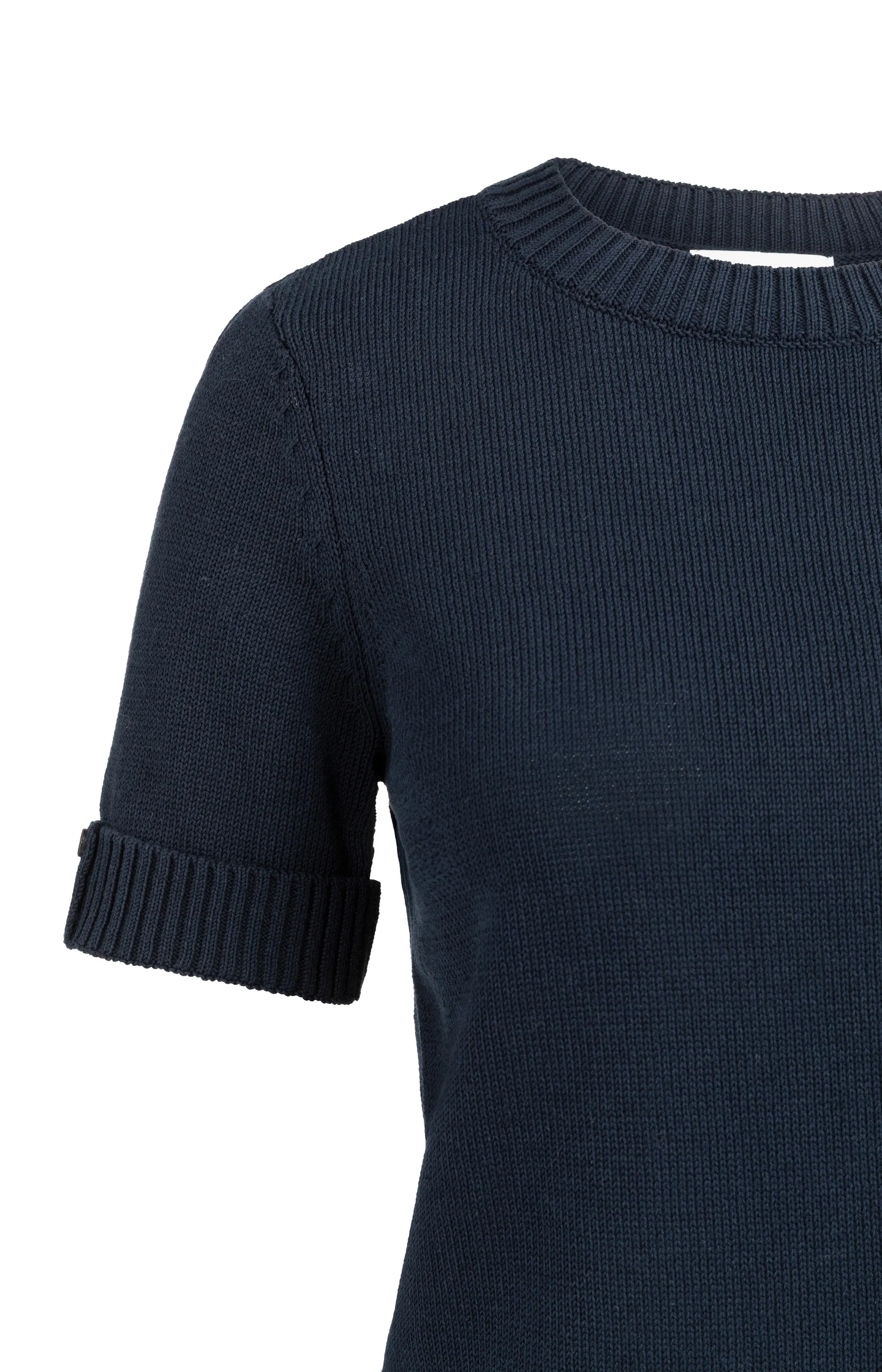 Knitted sweater with rolled-up short sleeves - Image 6