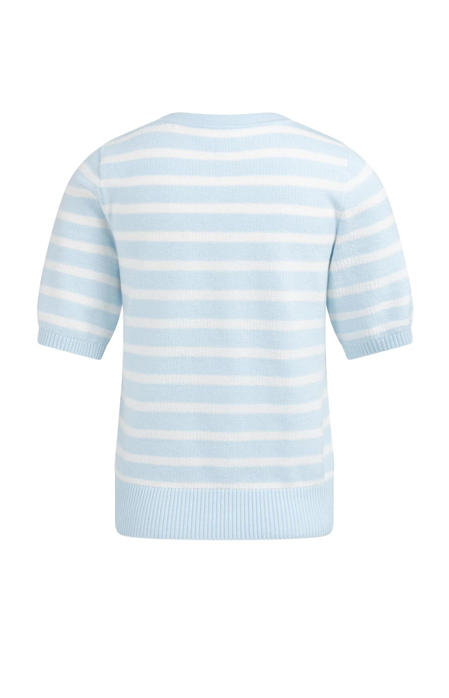 Knitted sweater with stripe pattern and short sleeves - Image 6