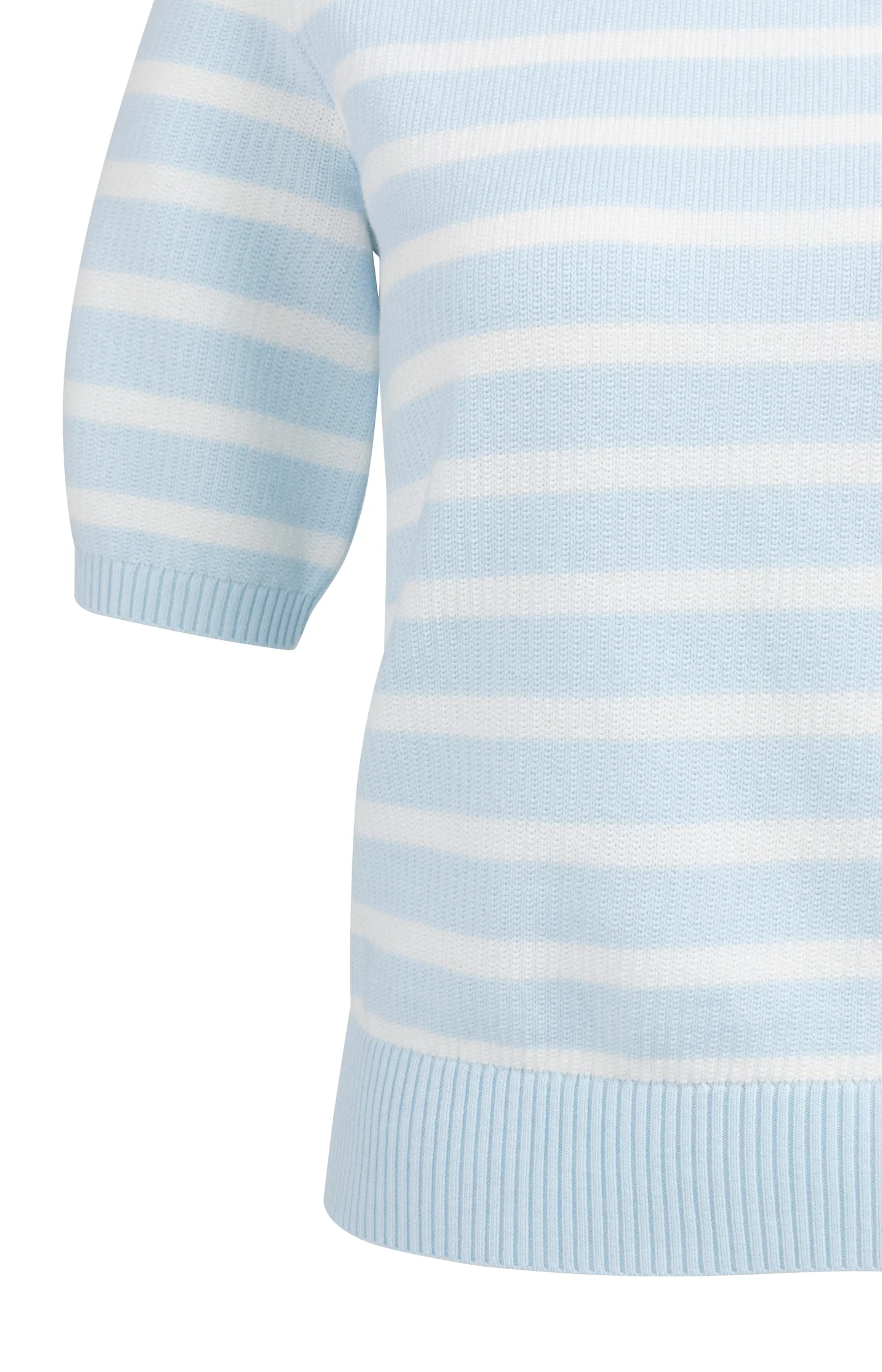 Knitted sweater with stripe pattern and short sleeves - Image 7