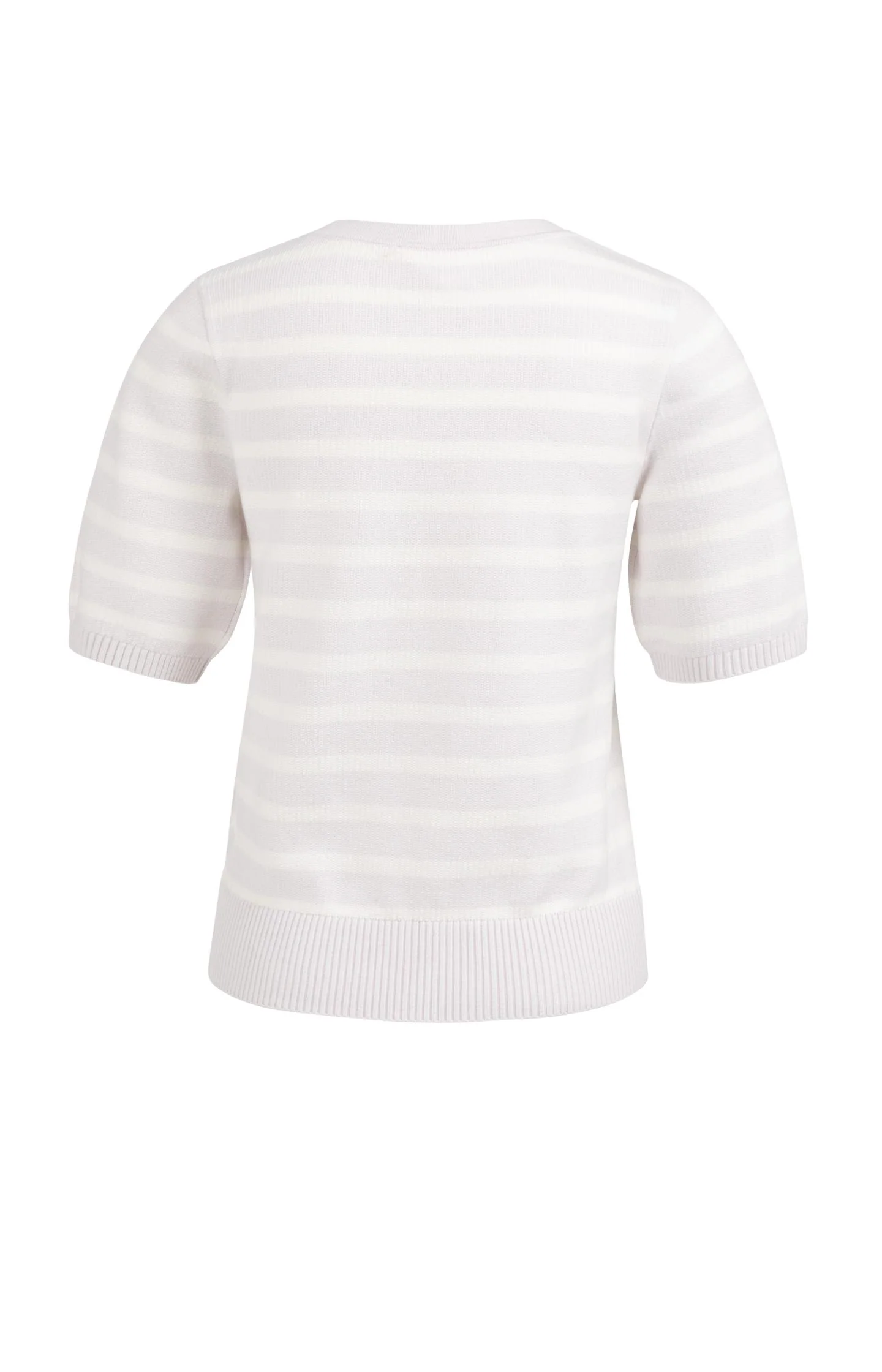 Knitted sweater with stripe pattern and short sleeves - Image 6