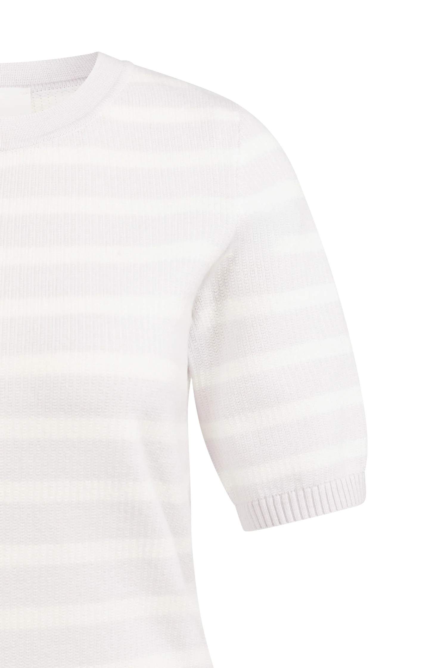 Knitted sweater with stripe pattern and short sleeves - Image 7