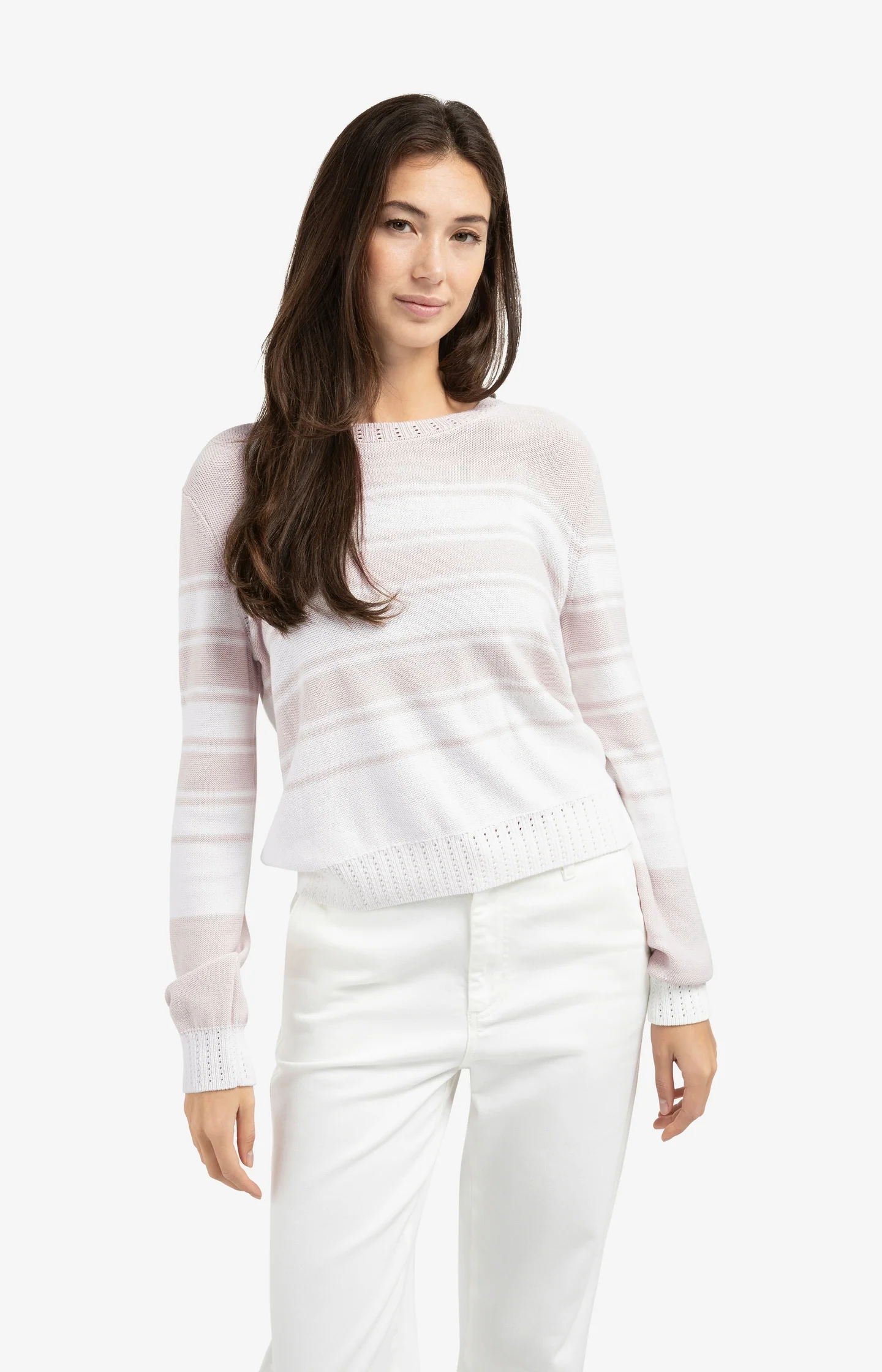 Knitted sweater with stripes and long sleeves - Image 3