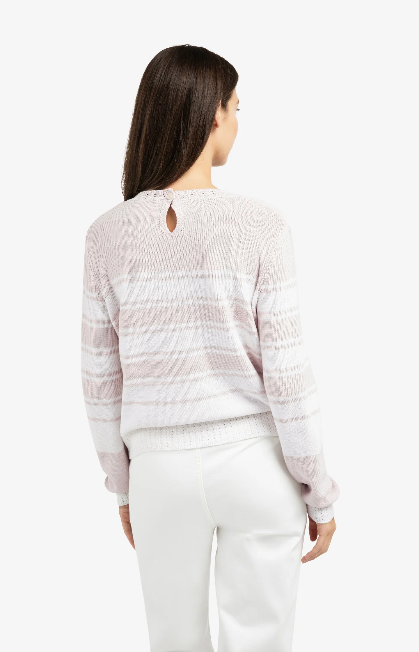 Knitted sweater with stripes and long sleeves - Image 4
