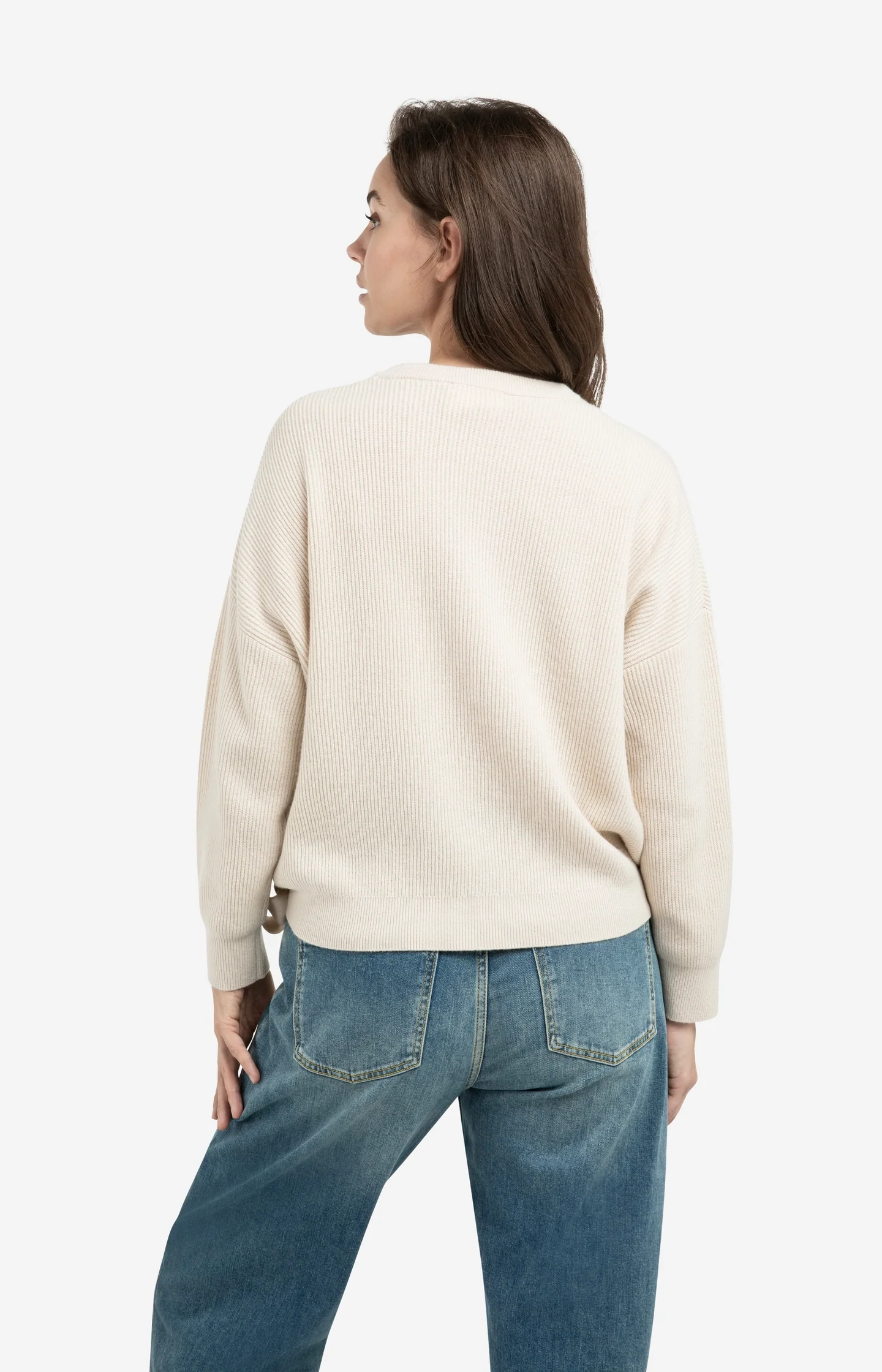 Knitted sweater with tie details at the hem - Image 3