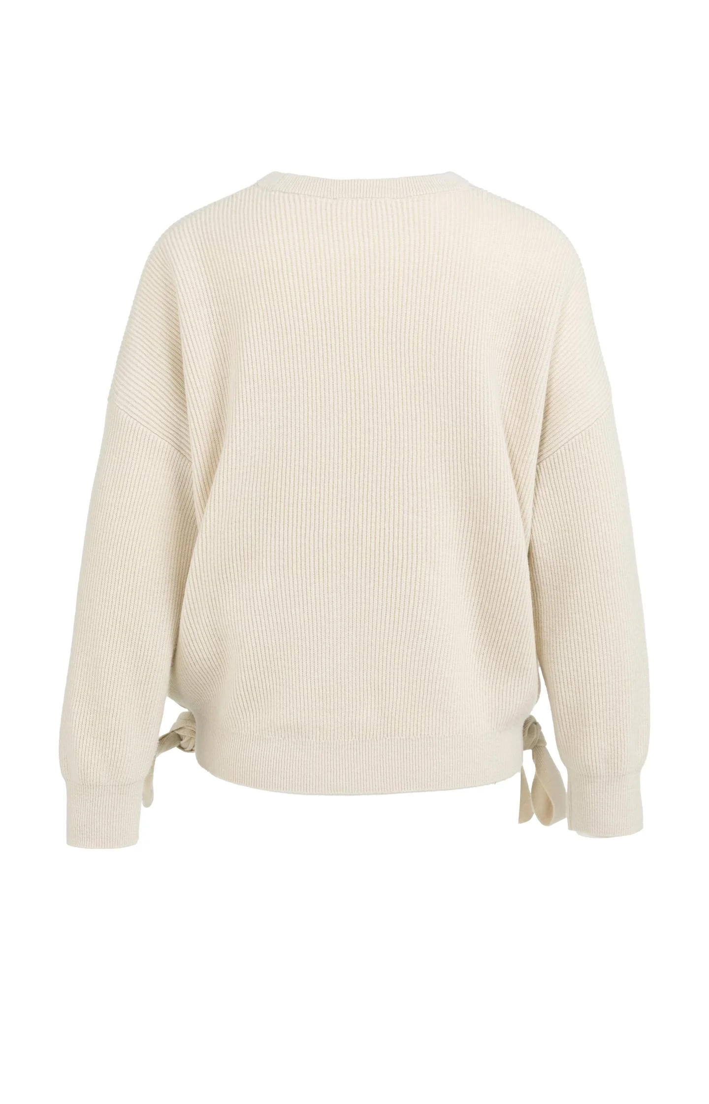 Knitted sweater with tie details at the hem - Image 7