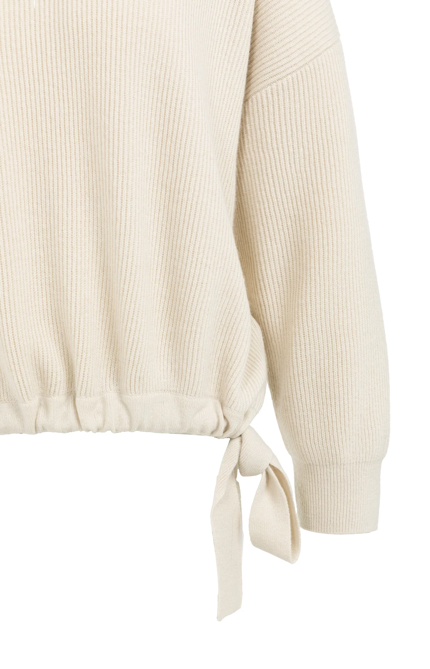 Knitted sweater with tie details at the hem - Image 8