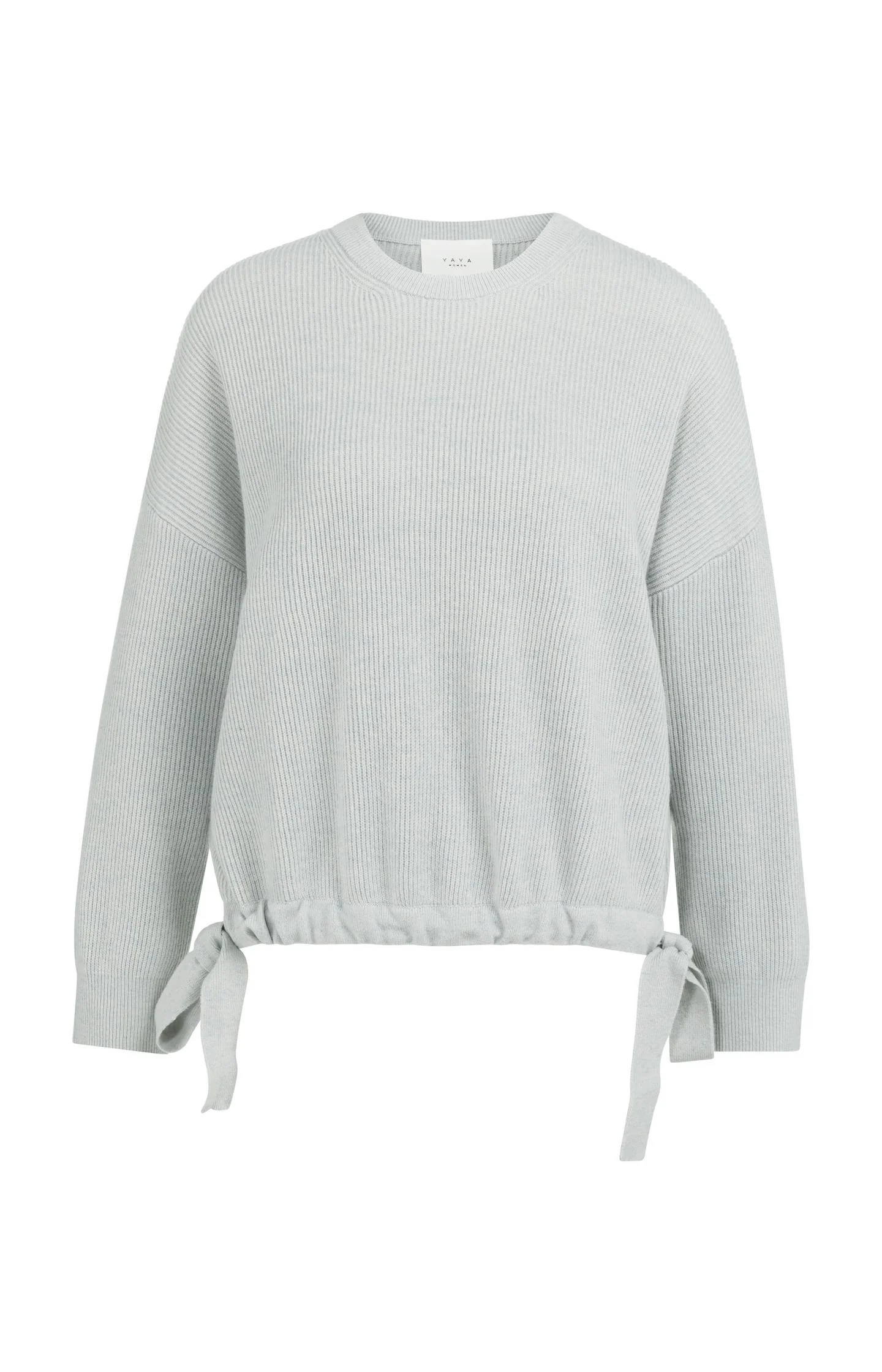 Knitted sweater with tie details at the hem - Image 2