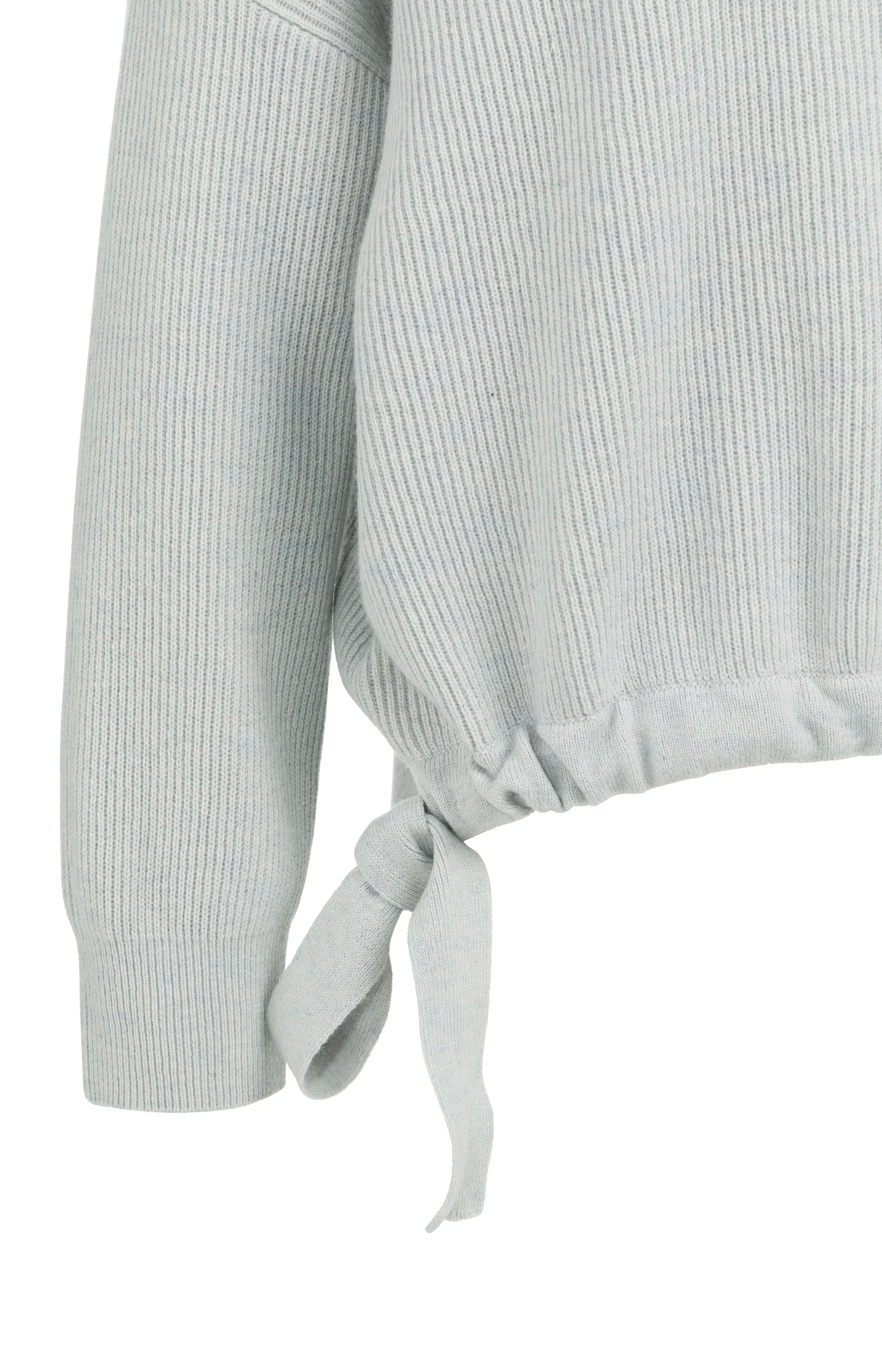 Knitted sweater with tie details at the hem - Image 8