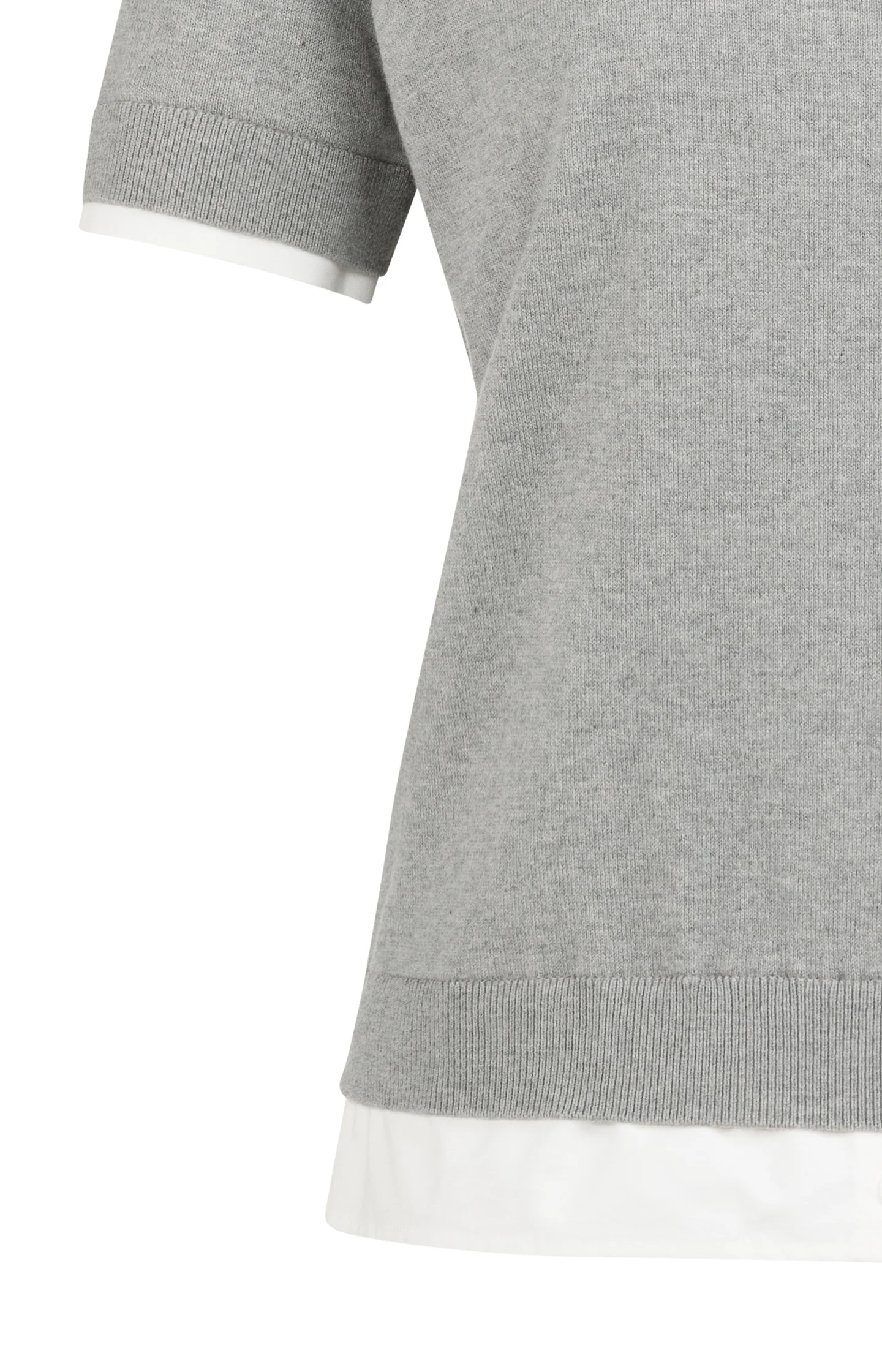 Knitted top with short sleeves and double blouse hem - Image 8