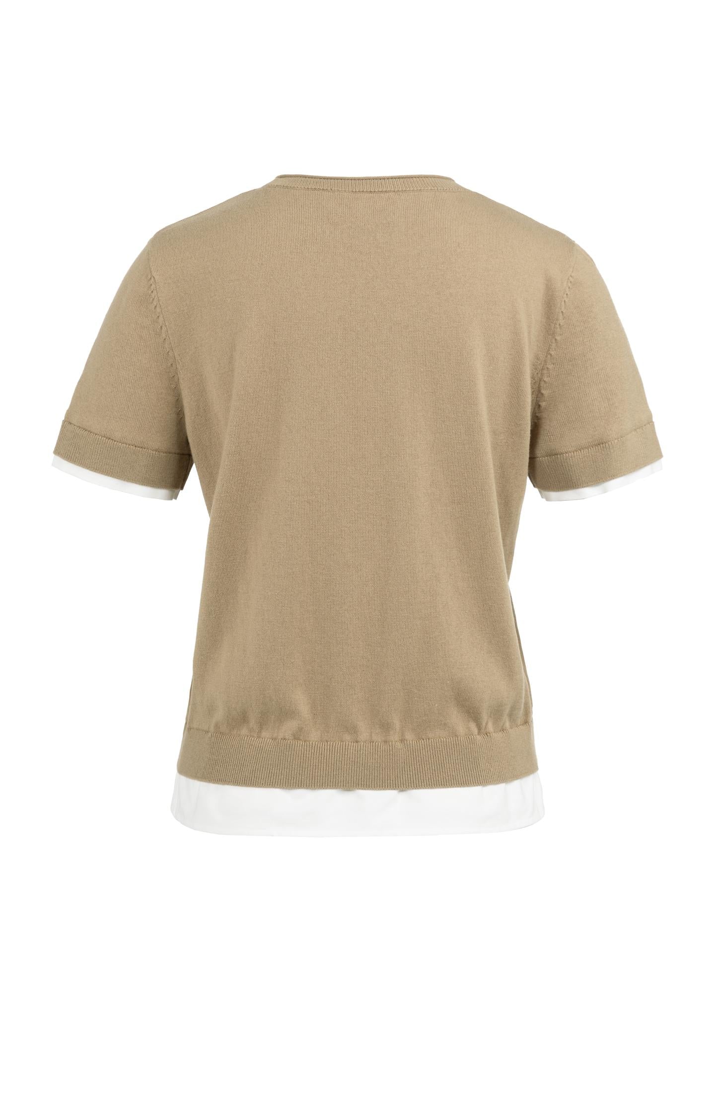 Knitted top with short sleeves and double blouse hem - Image 6