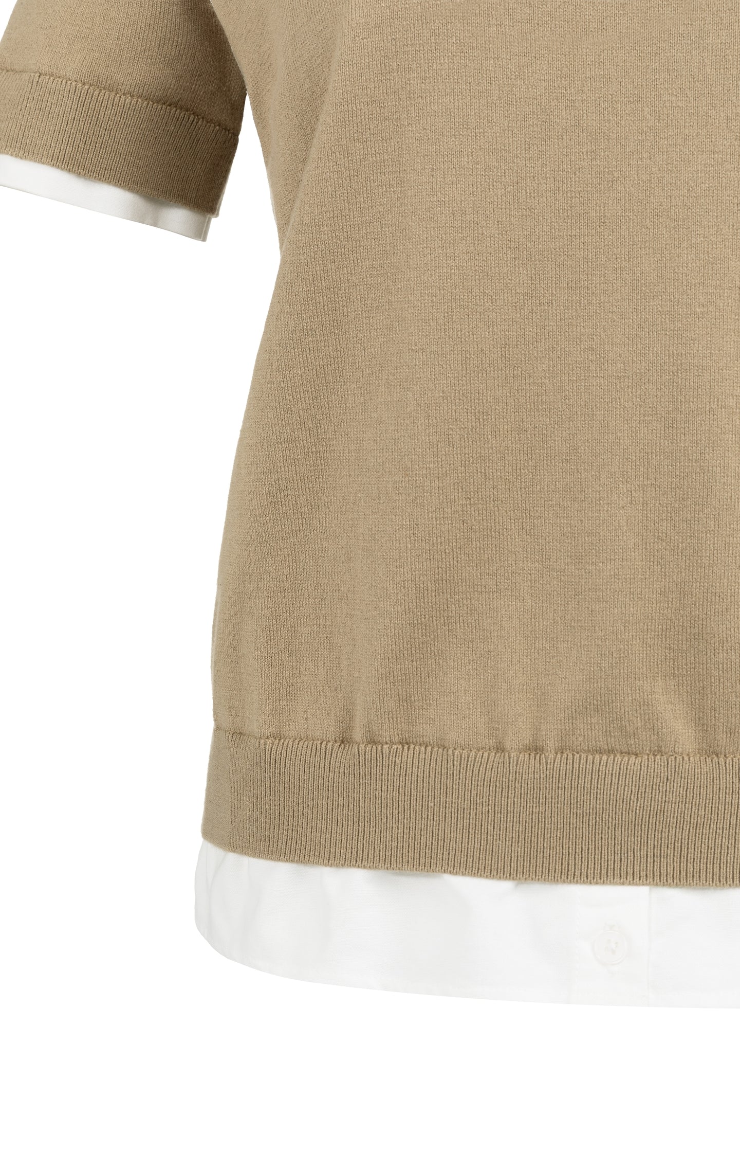 Knitted top with short sleeves and double blouse hem - Image 7