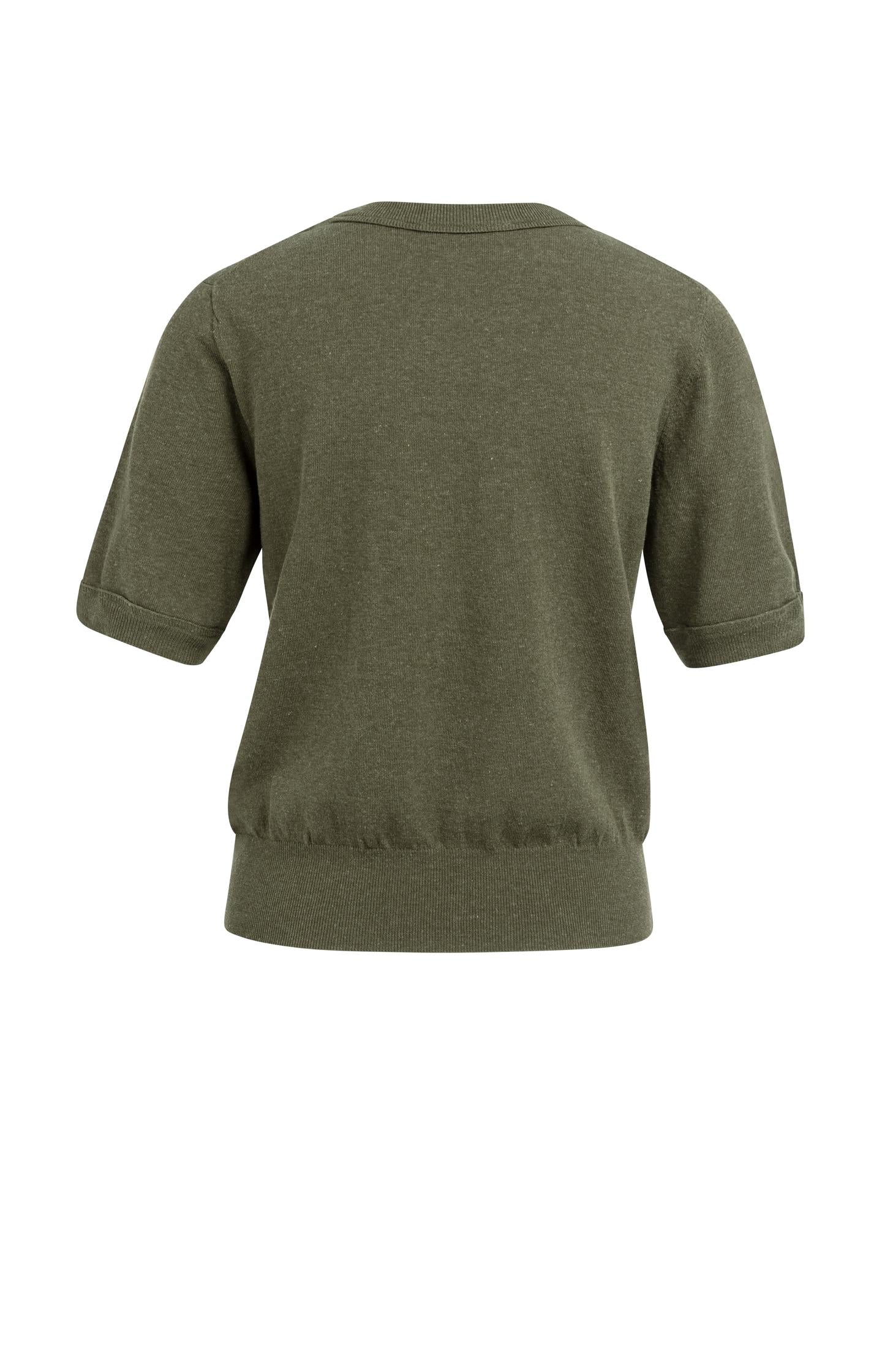 Knitted top with short sleeves and ribbed trims - Image 8
