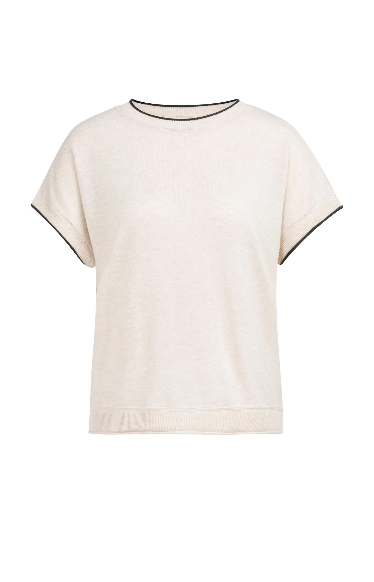 Knitted top with short sleeves and rolled edges - Image 2