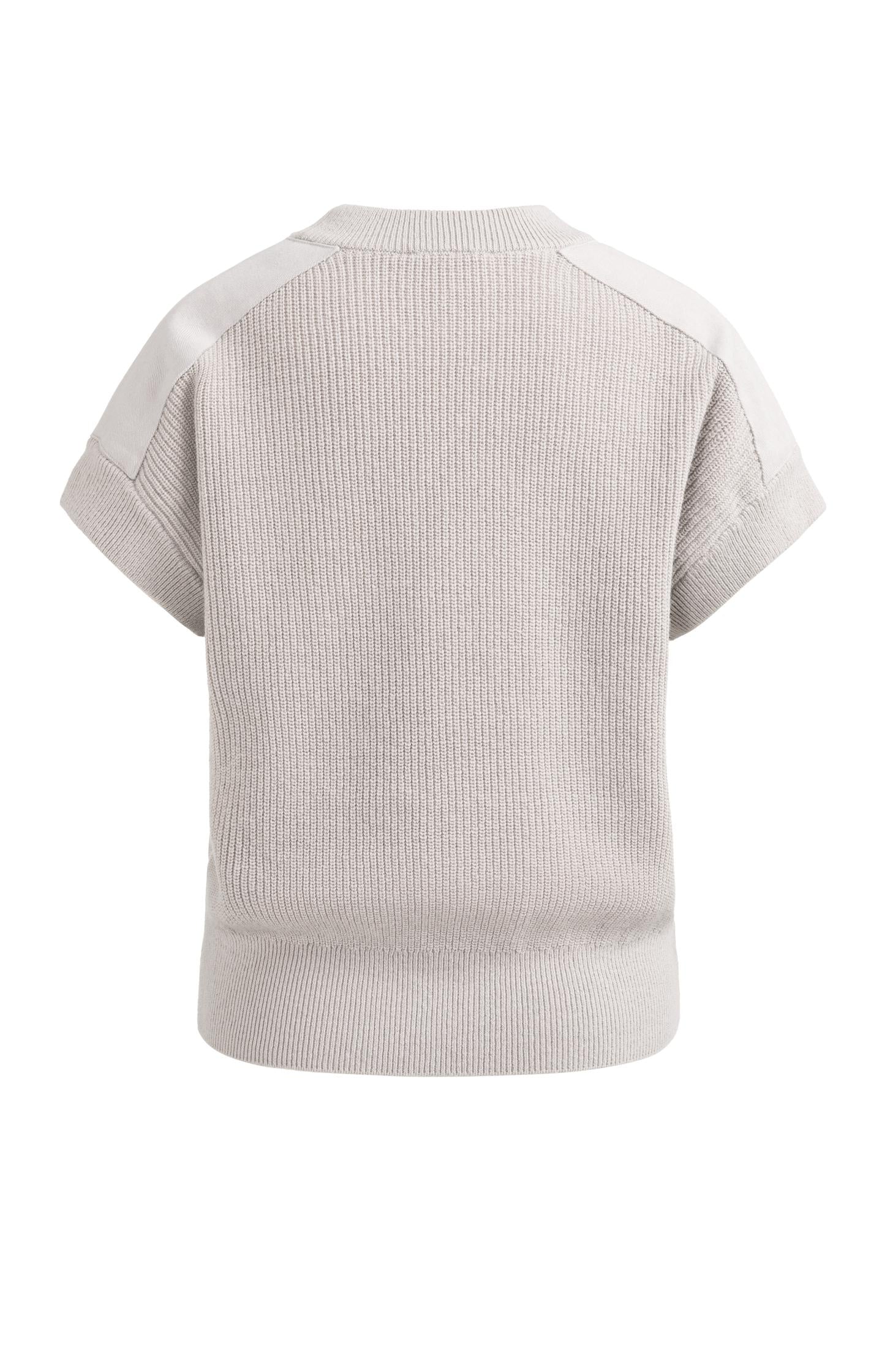 Knitted top with woven shoulder details - Image 7