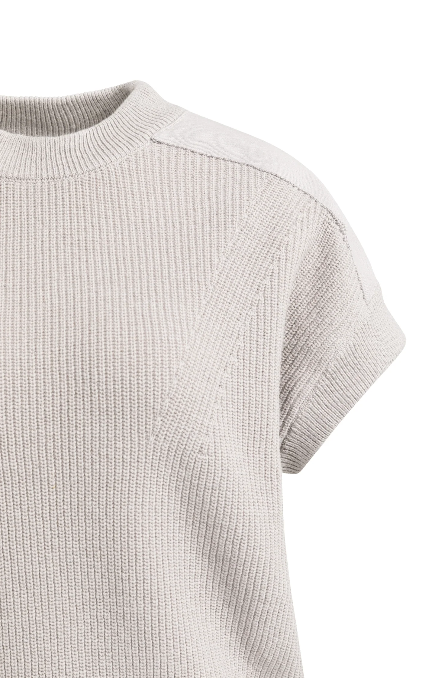 Knitted top with woven shoulder details - Image 8