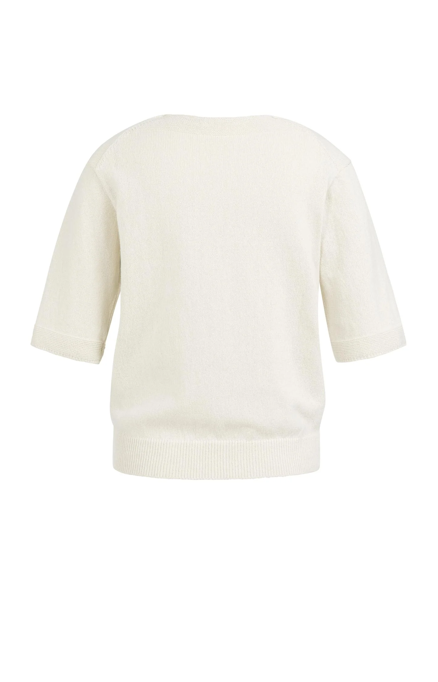 Knitted V-neck sweater with light blue stripes - Image 6