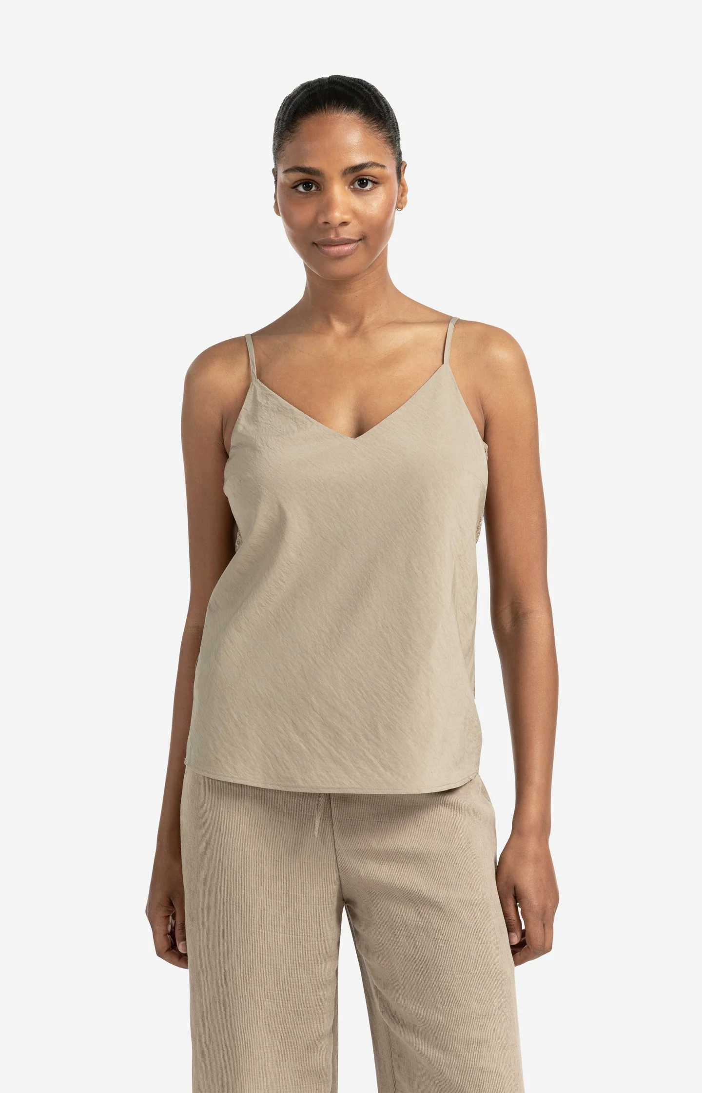 Lace-trimmed singlet with adjustable straps - Image 4