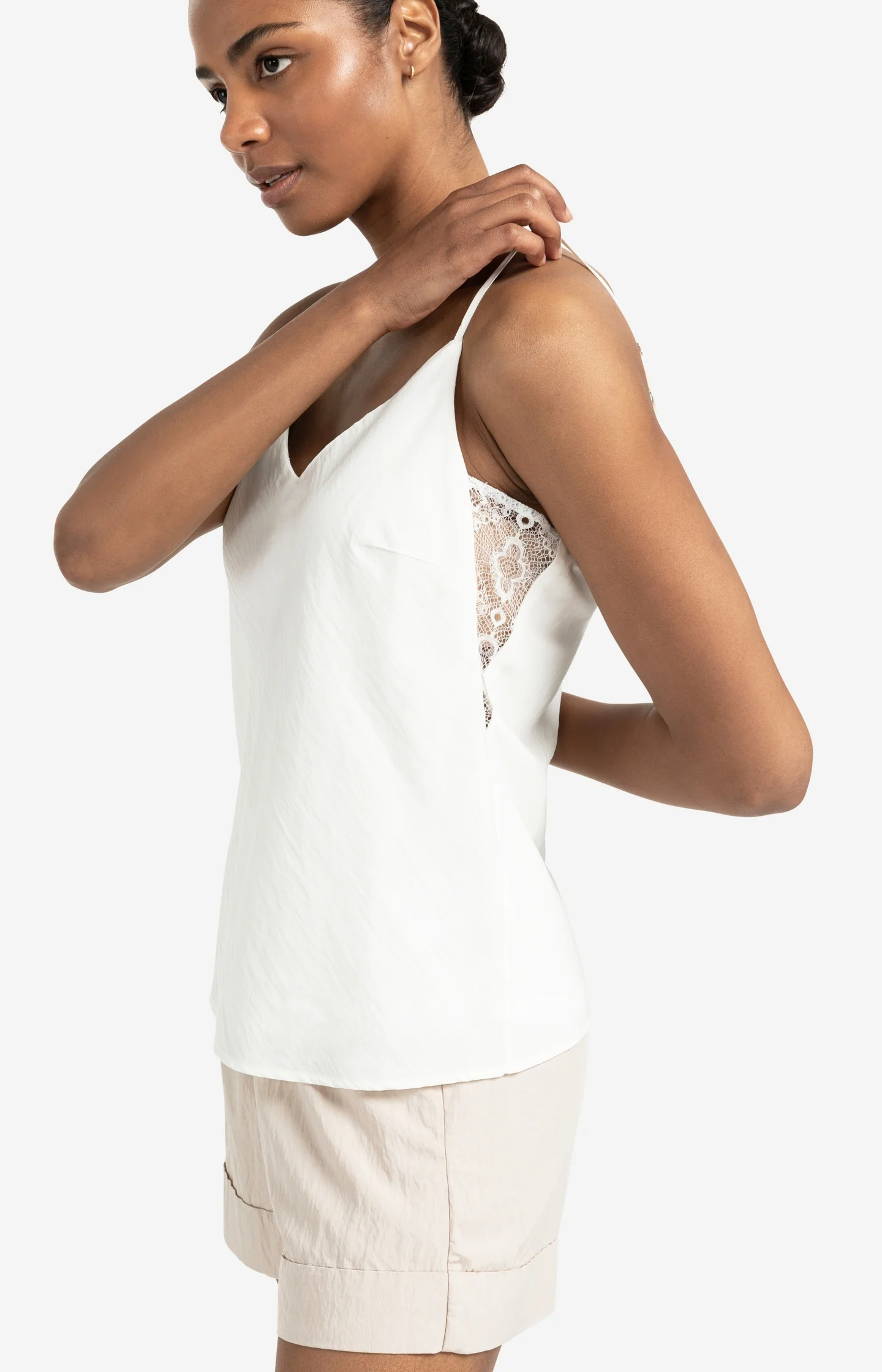 Lace-trimmed singlet with adjustable straps - Image 5