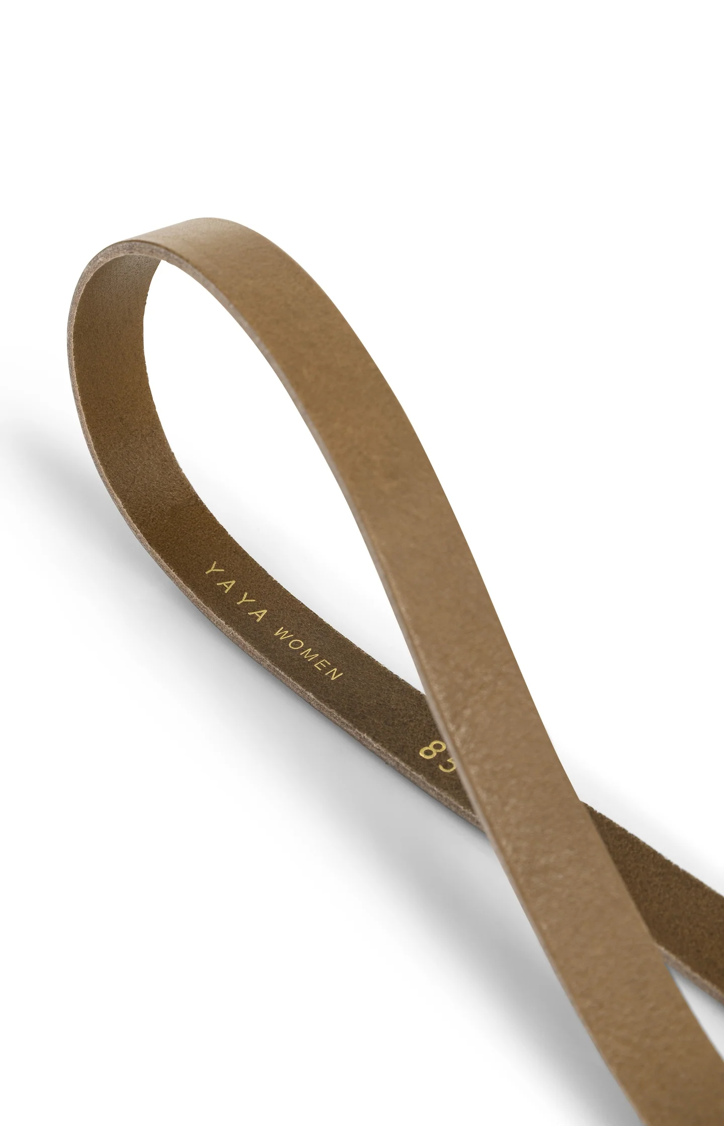 Leather belt with gold-colored moon buckle - Image 3