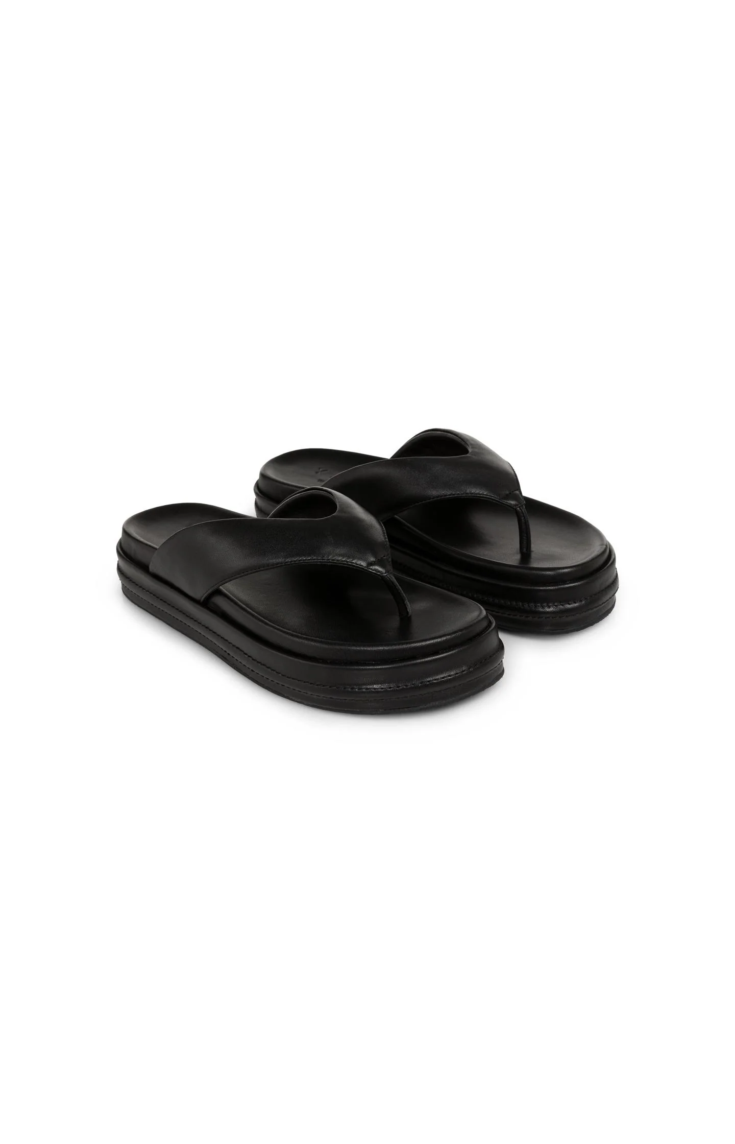 Leather sandals with platform sole - Image 3