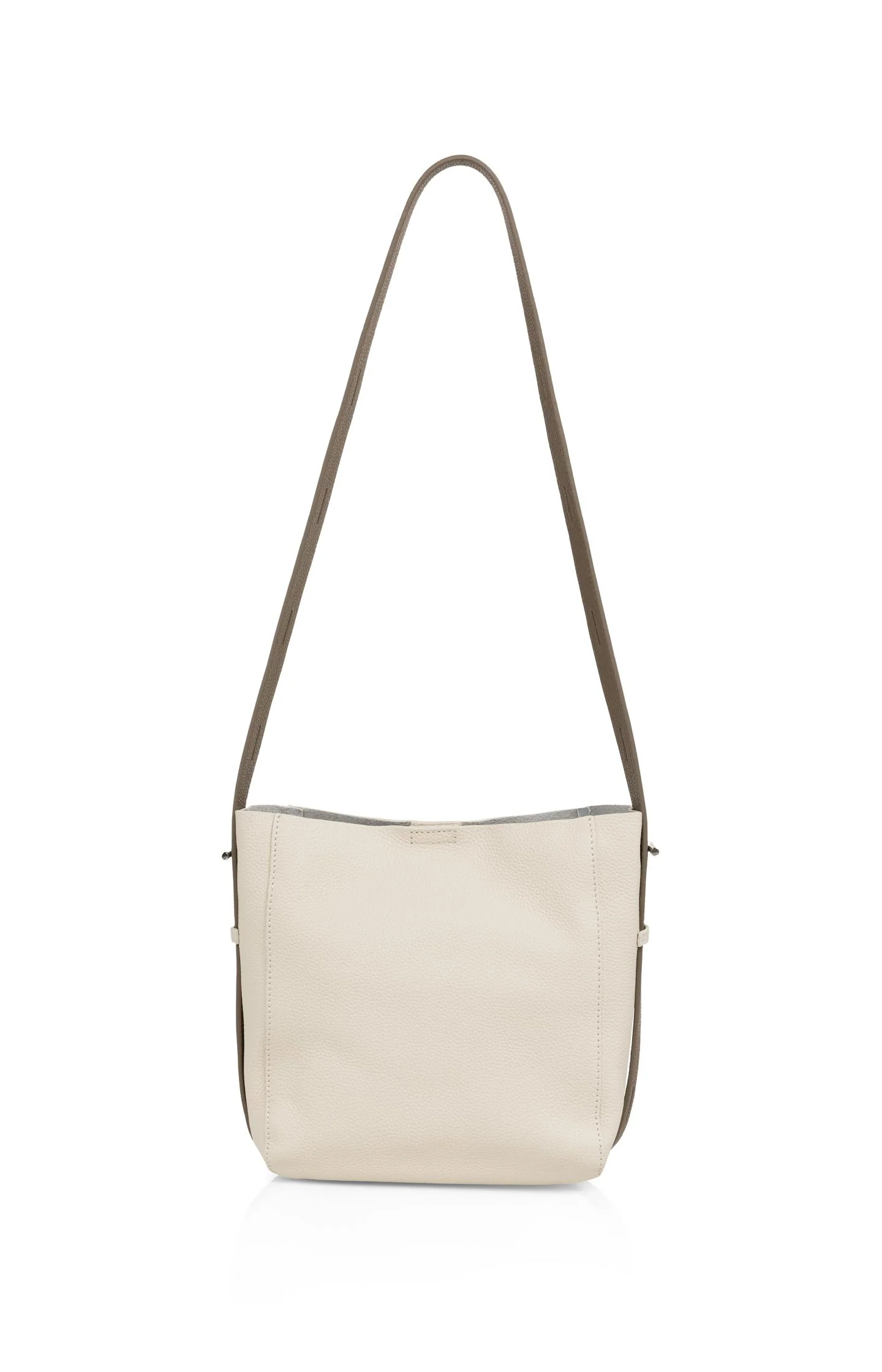 Leather shoulder bag with detachable inner pouch - Image 3
