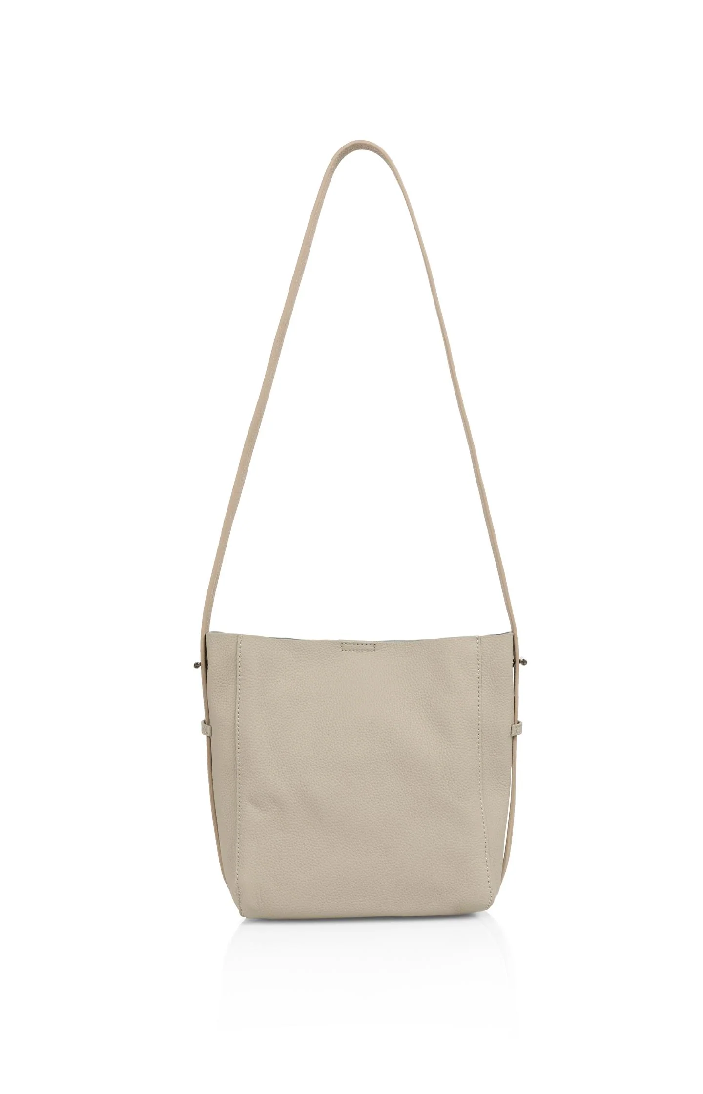 Leather shoulder bag with detachable inner pouch - Image 2