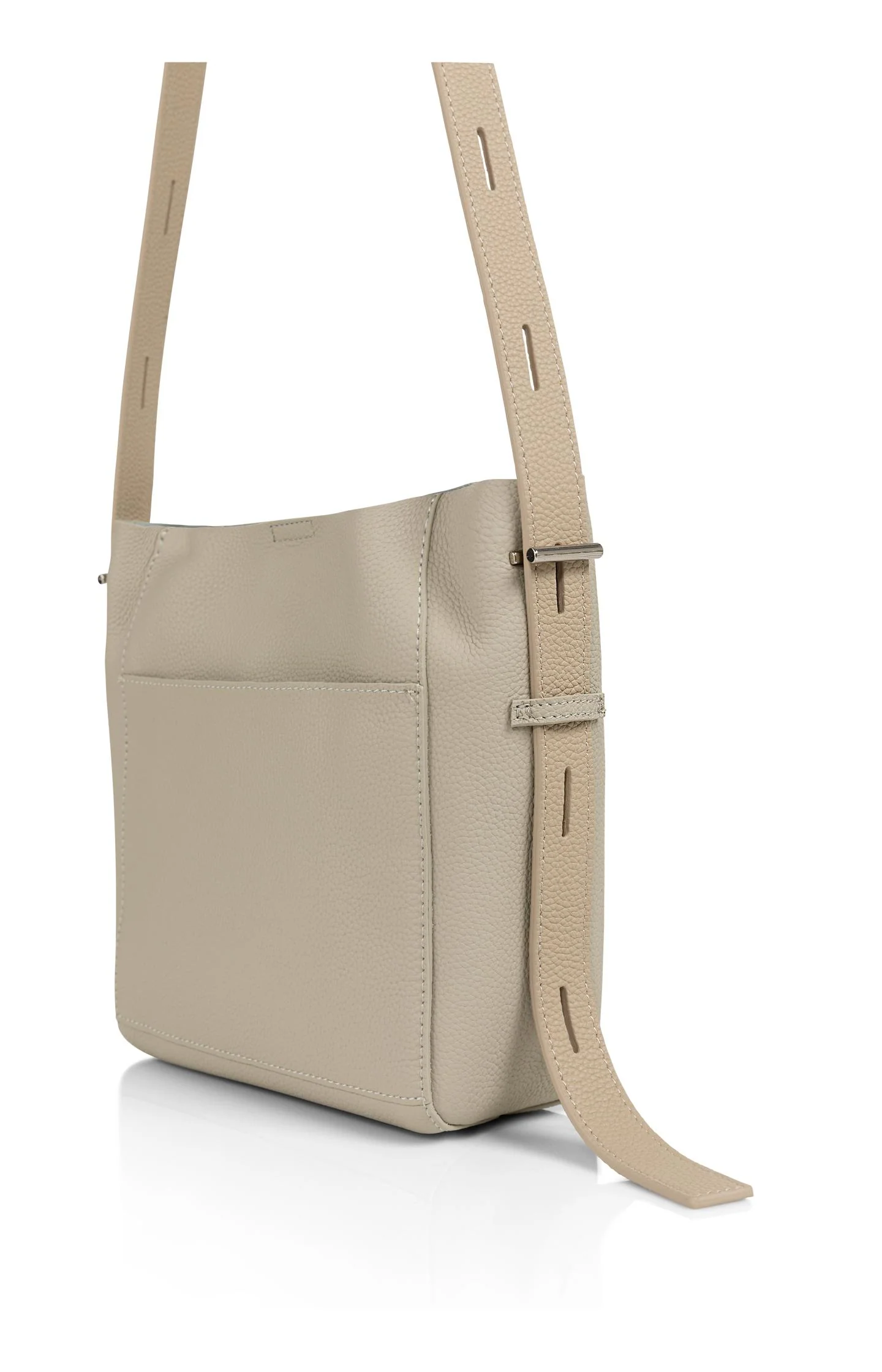 Leather shoulder bag with detachable inner pouch - Image 3