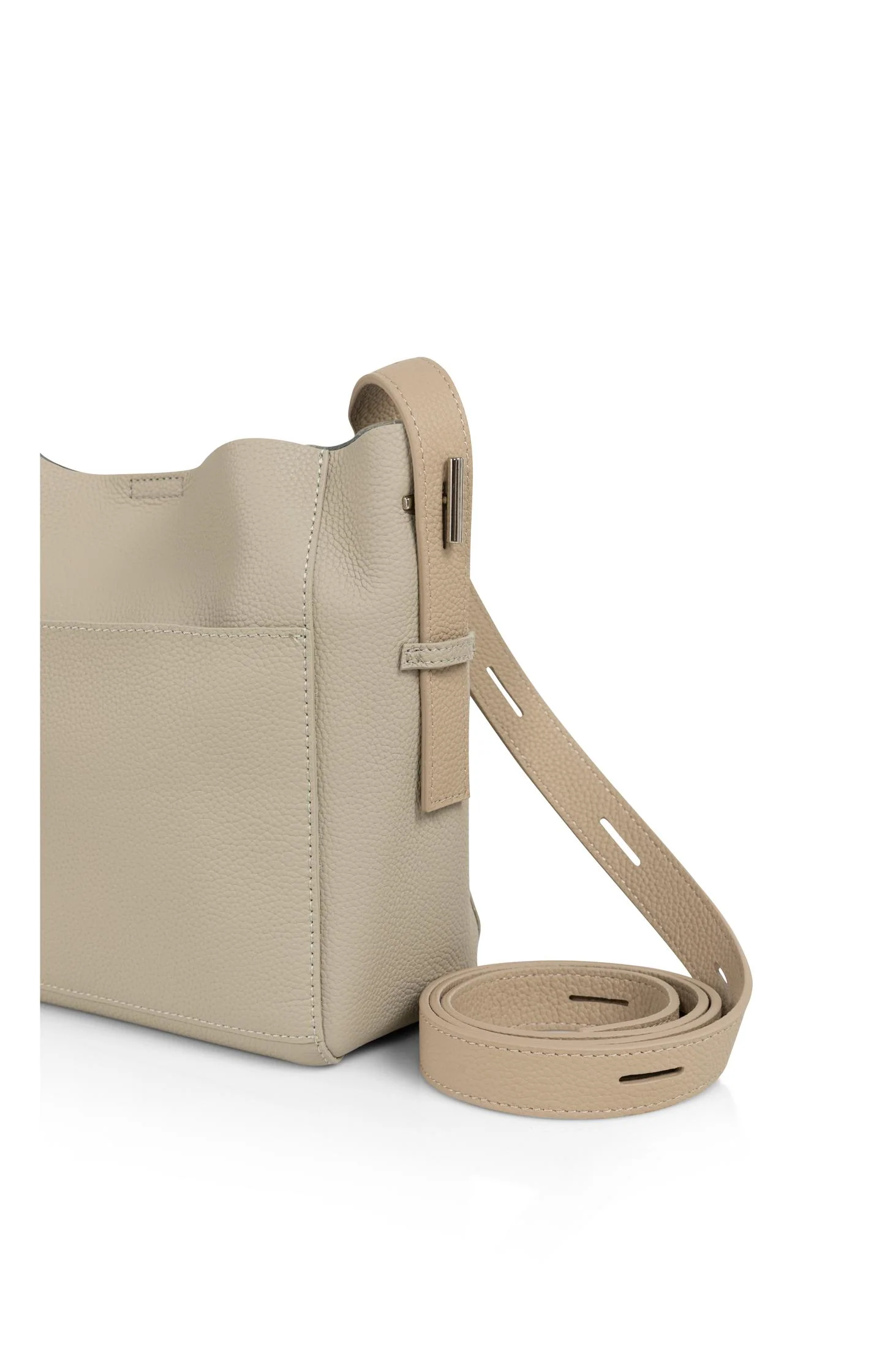 Leather shoulder bag with detachable inner pouch - Image 6