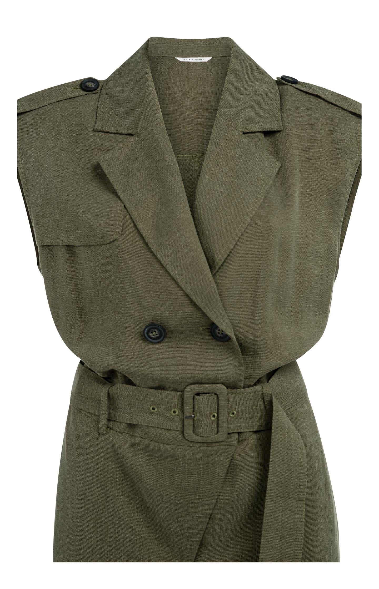 Linen blend jumpsuit with belted waist - Image 10