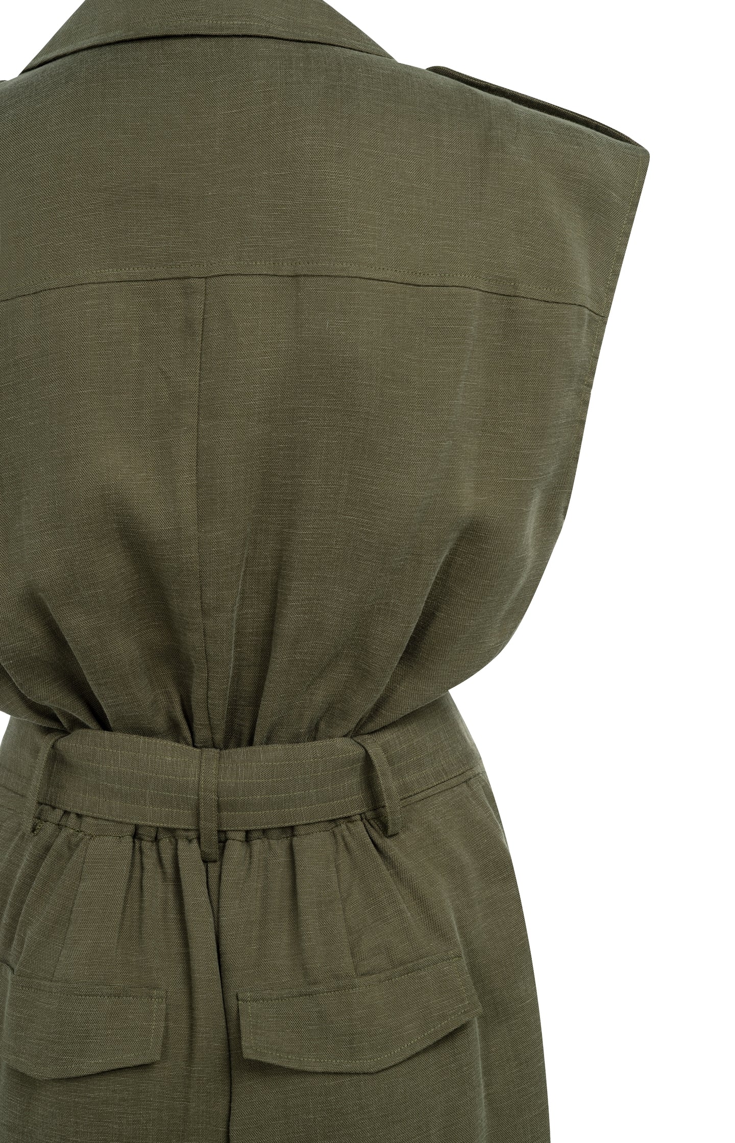 Linen blend jumpsuit with belted waist - Image 11